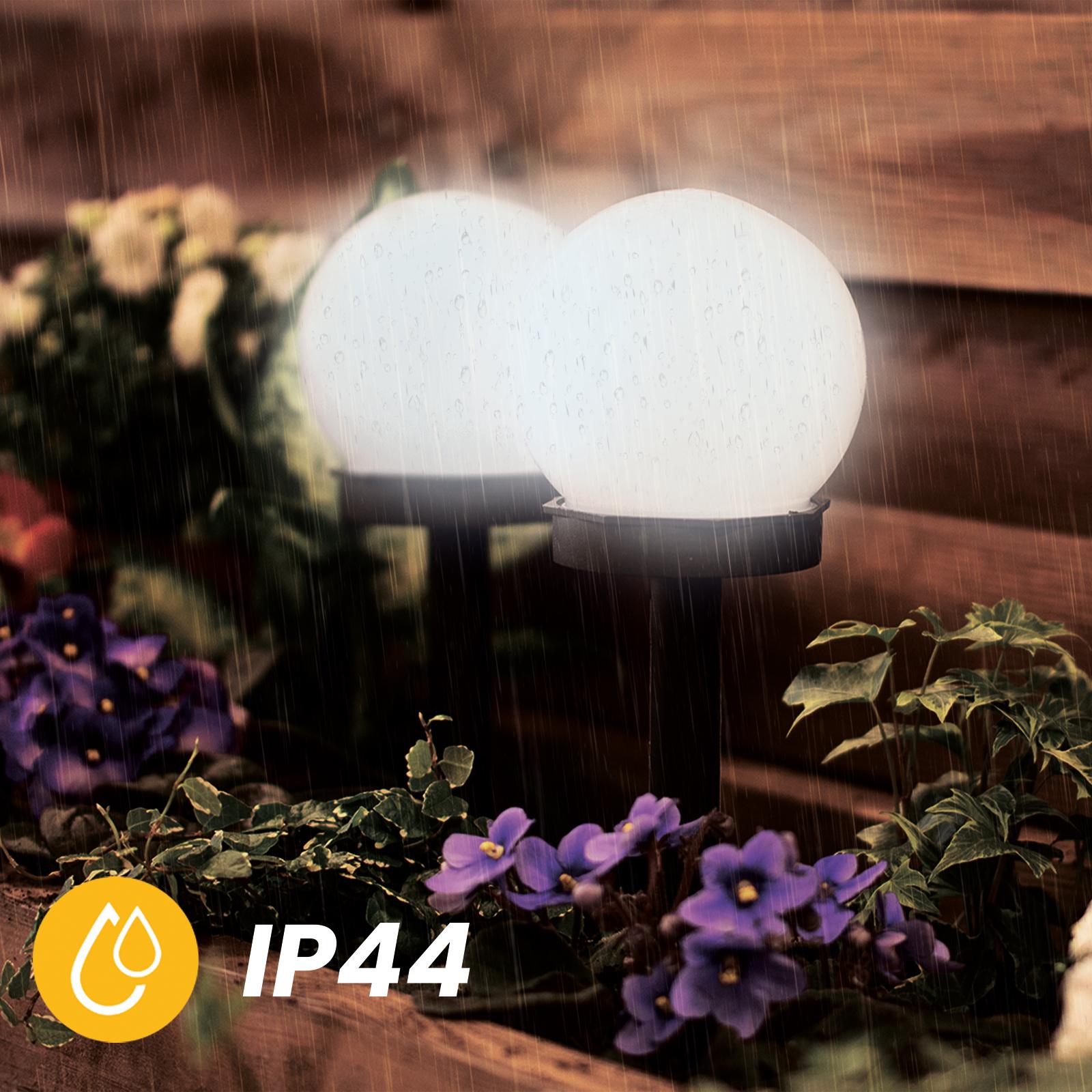 Lampa Solarna Ogrodowa LED ATRIS Wbijana Biała Kula 10cm LUMILED - druga cecha produktu