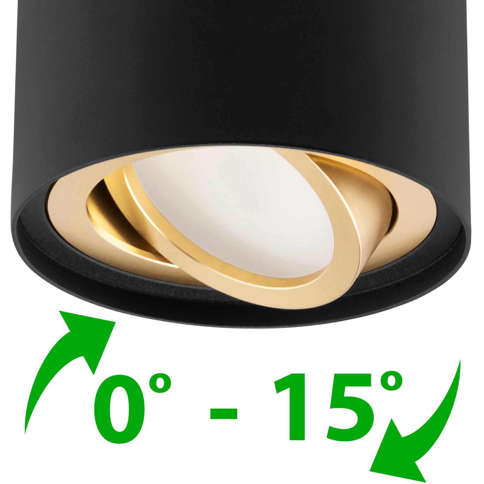 Oprawa Natynkowa HALOGENOWA Spot Tuba Ruchoma GU10 Okrągła Czarno-Złota 84mm AMAT-M LUMILED - druga cecha produktu