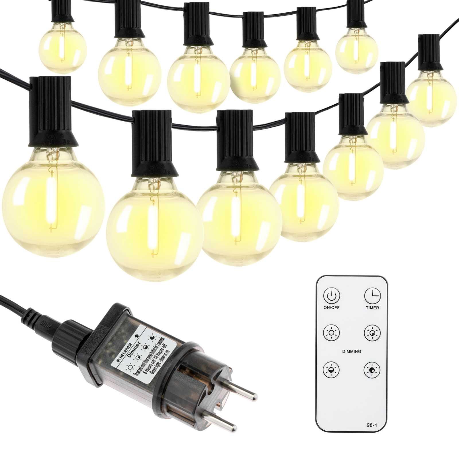 Girlanda Ogrodowa Zewnętrzna Łańcuch Świetlny 15,2m 30x LED Ozdobne Kuleczki 3000K + Pilot DOLLIS LUMILED - skład produktu