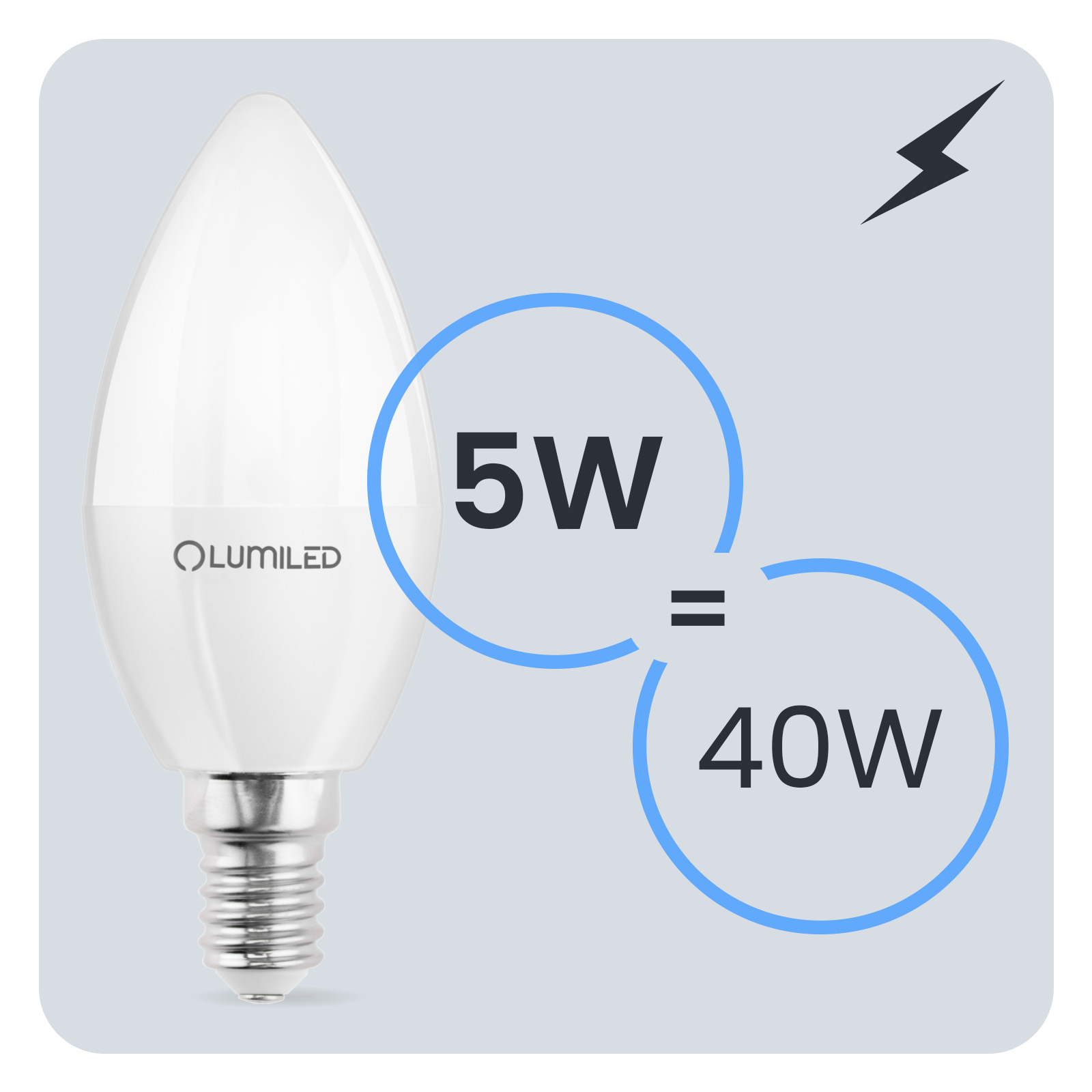 6x Żarówka LED E14 Świeczka B35 5W = 40W 470lm 3000K Ciepła 180° LUMILED - trzecia cecha produktu