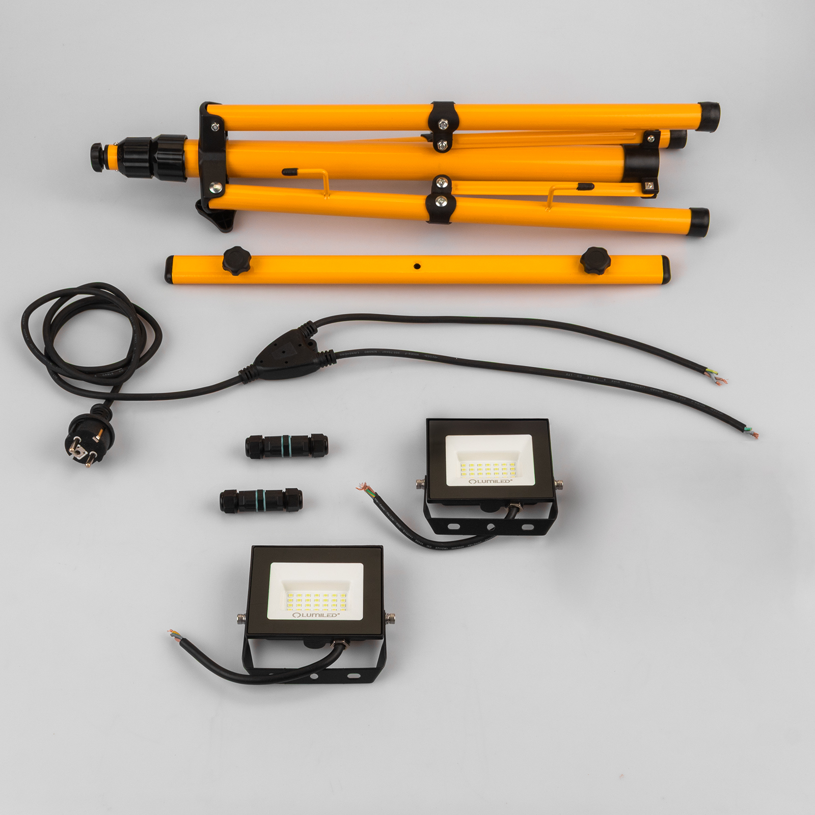 Naświetlacz Zestaw LED Lampa 2x 20W Robocza Statyw Budowlany 6500K - skład produktu