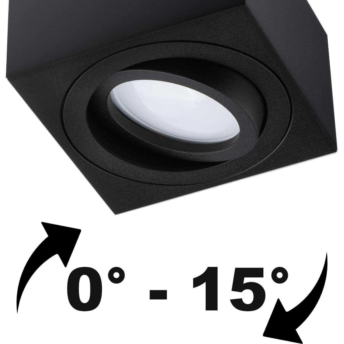 Oprawa Natynkowa HALOGENOWA Spot Tuba Ruchoma GU10 Kwadratowa Czarna 84mm AMAT-M LUMILED - druga cecha produktu