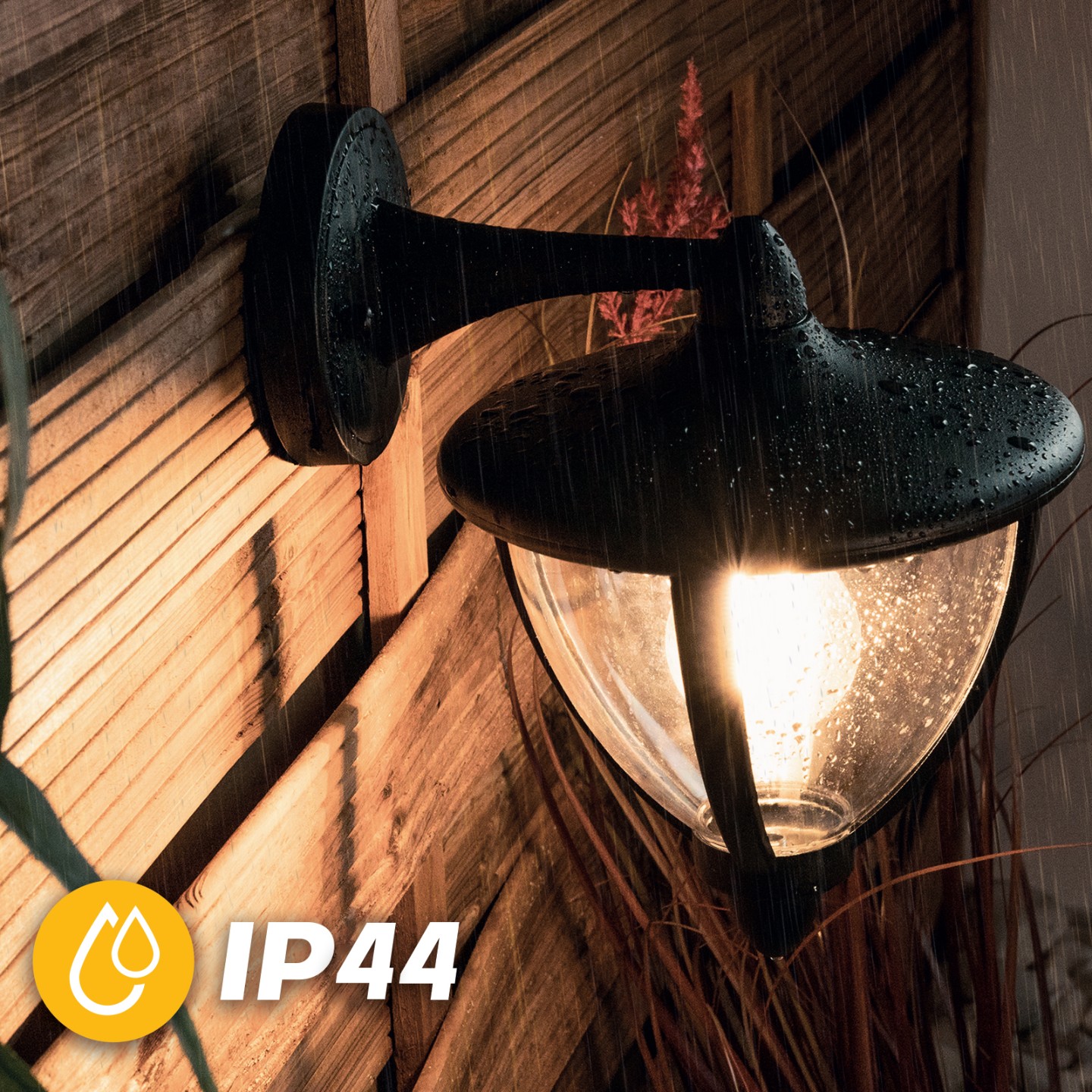 Lampa Ogrodowa Ścienna Zewnętrzna Kinkiet Elewacyjny E27 LED Latarnia Czarna ARETOS LUMILED - druga cecha produktu