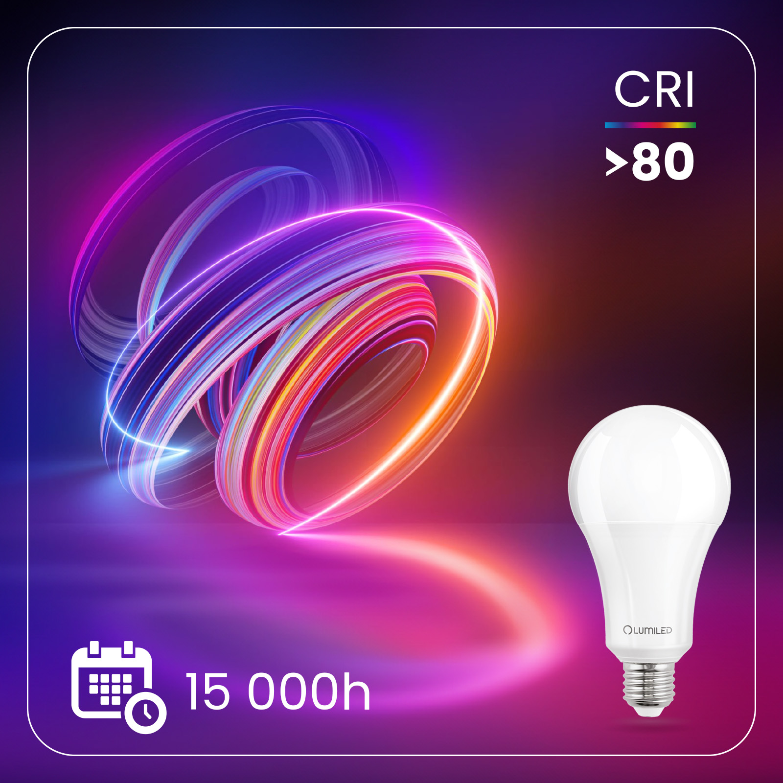 6x Żarówka LED E27 A70 18W = 150W 2421lm 3000K Ciepła 260° LUMILED - druga cecha produktu