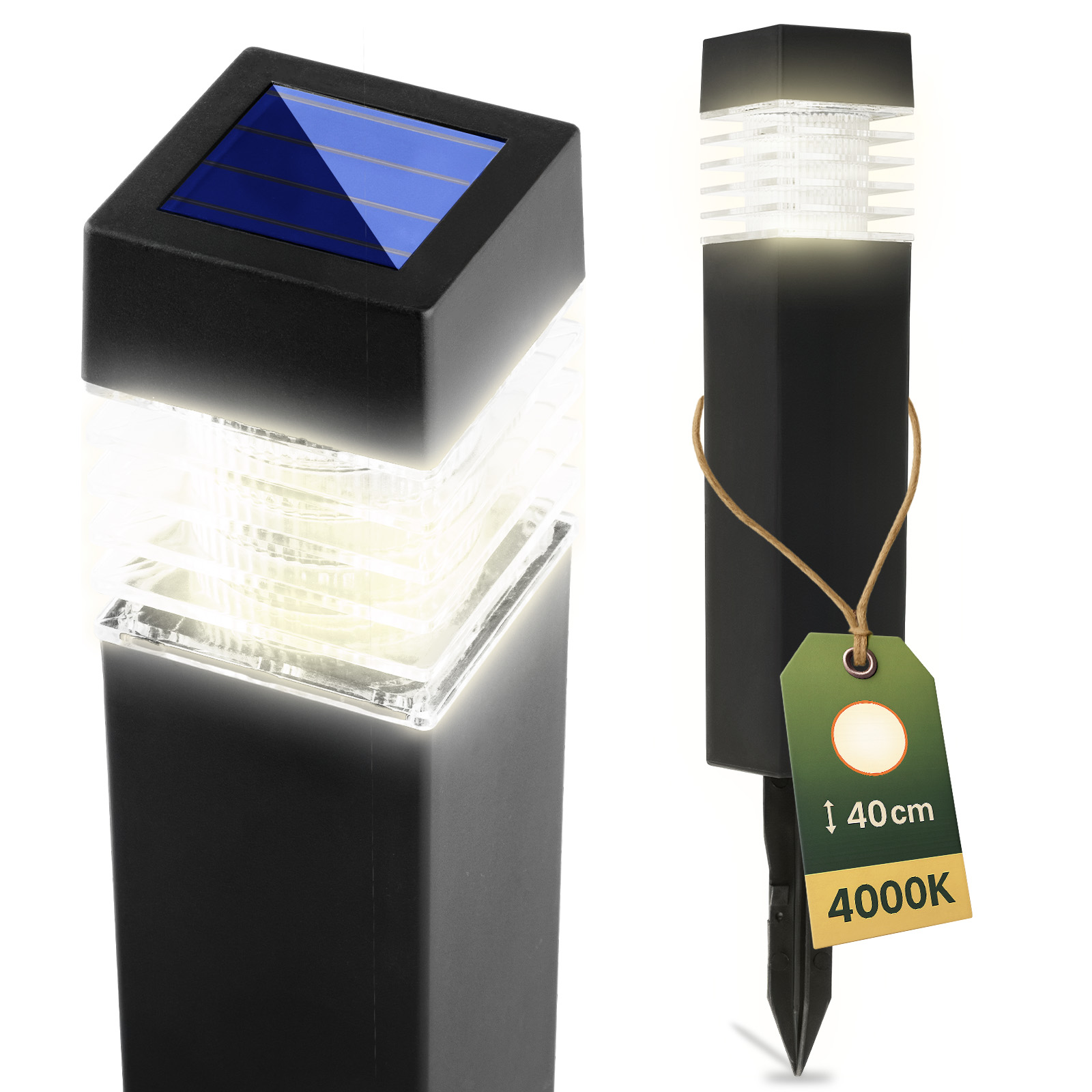 Lampa Solarna Ogrodowa LED NARIS Wbijana Słupek 40cm LUMILED - główne zdjęcie produktu