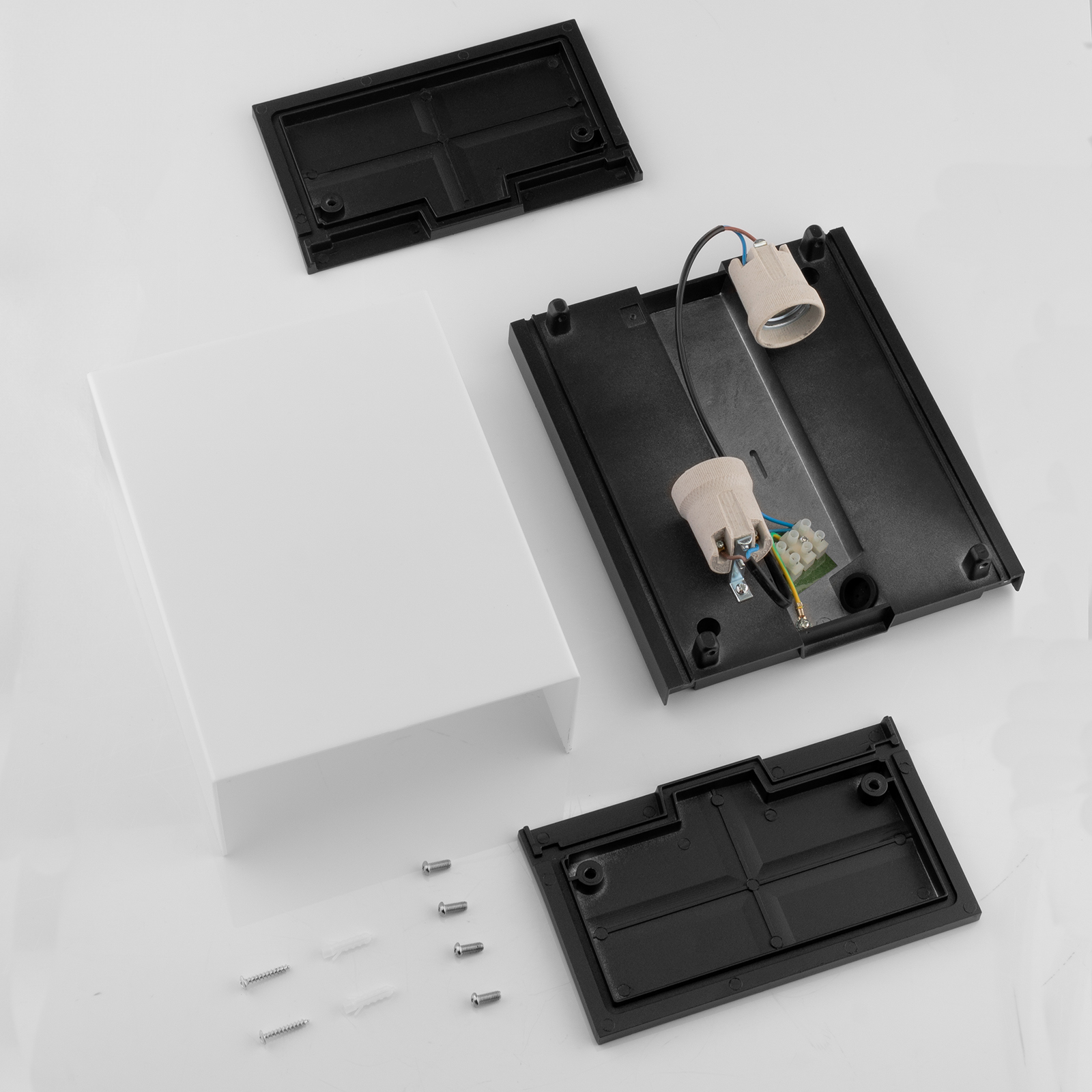 Lampa Ogrodowa Zewnętrzna Ścienna Kinkiet Elewacyjny 2x E27 Prostokątny LEVIS LUMILED - skład produktu