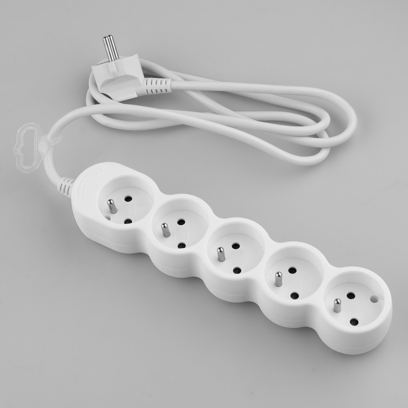 Przedłużacz Sieciowy Kabel z Uziemieniem Listwa Zasilająca 5 Gniazda 1.5m Biały Sznur Lendo Lumiled - skład produktu