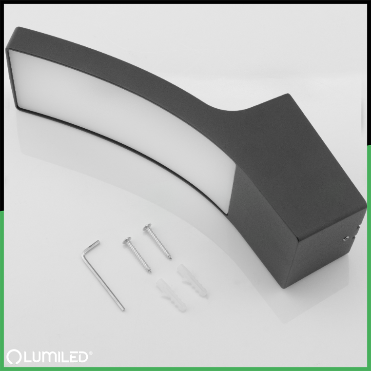 Lampa Elewacyjna LED Zewnętrzna Ścienna Czarna Kinkiet Ogrodowy 10W 4000K IP54 LOGIA LUMILED - skład produktu