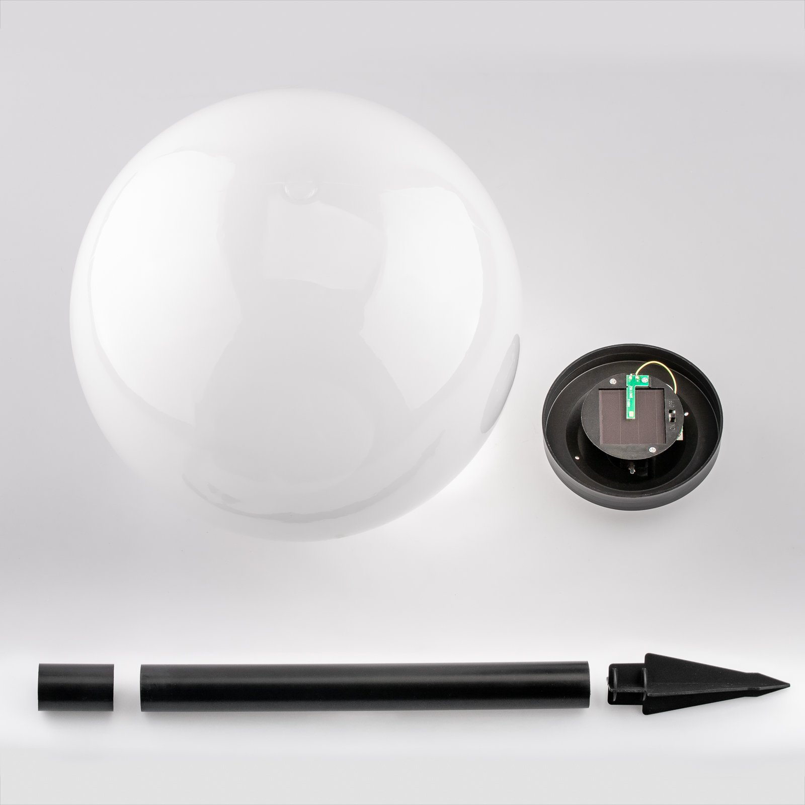 Lampa Solarna Ogrodowa LED 6500K IP44 30cm Wbijana Biała Kulka ATRIS LUMILED - skład produktu