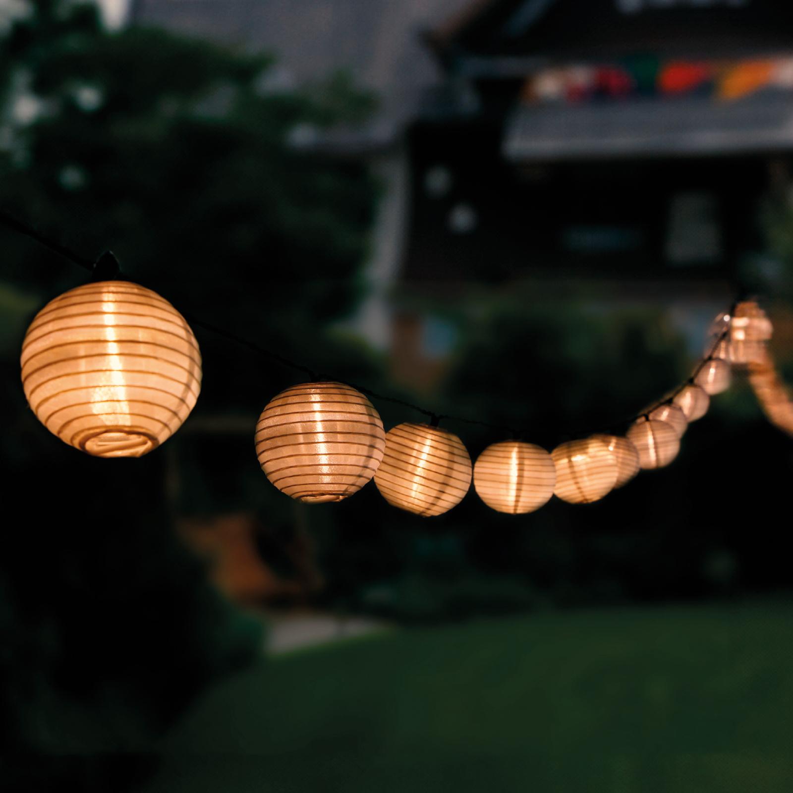 Girlanda Solarna Ogrodowa 20x LED Ozdobne Lampiony 7.59m Ciepła 3000K RISA LUMILED - aranżacja