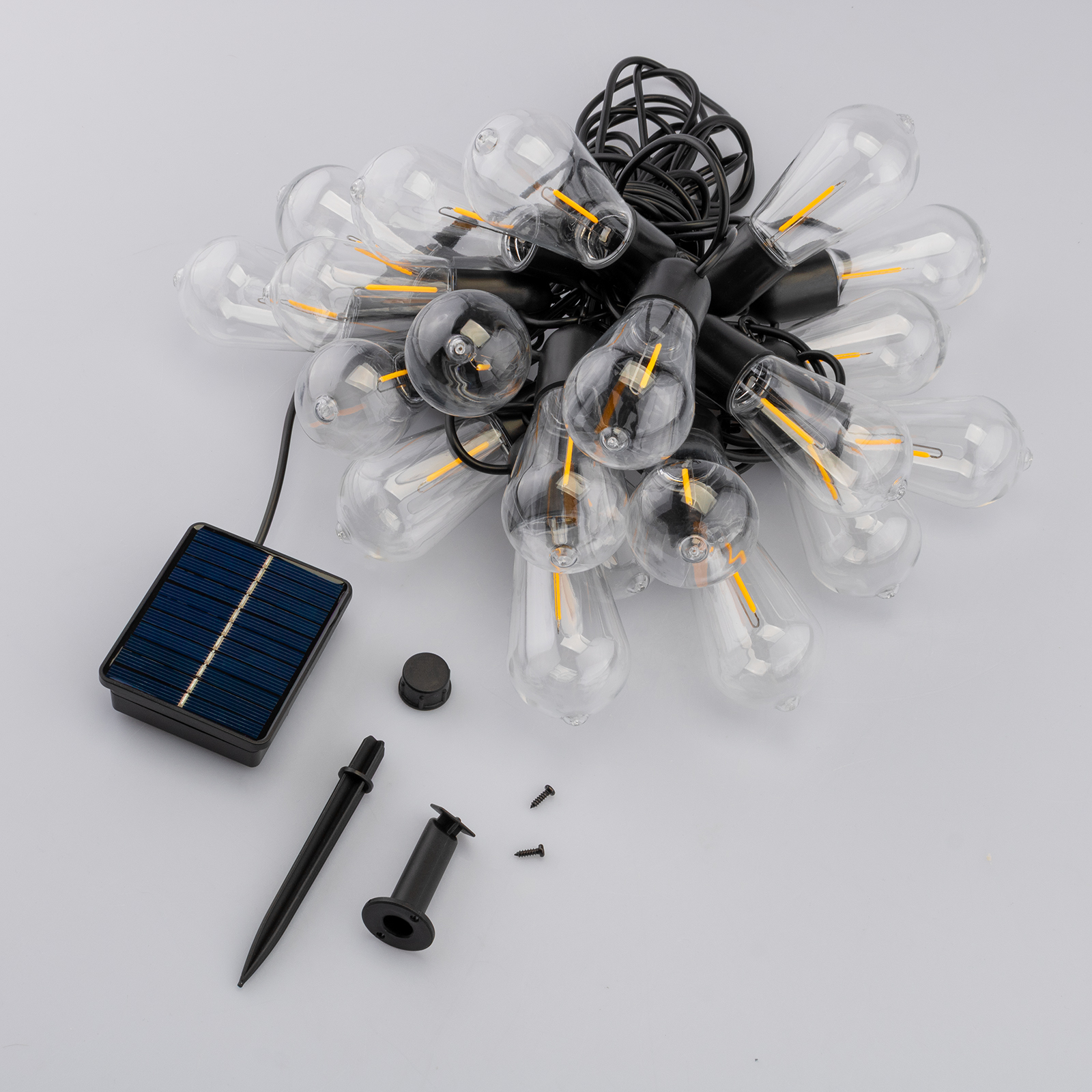 Girlanda Solarna Ogrodowa 20x LED Ozdobne Żarówki EDISON ST58 11,48m Ciepła 3000K EREMI LUMILED - skład produktu