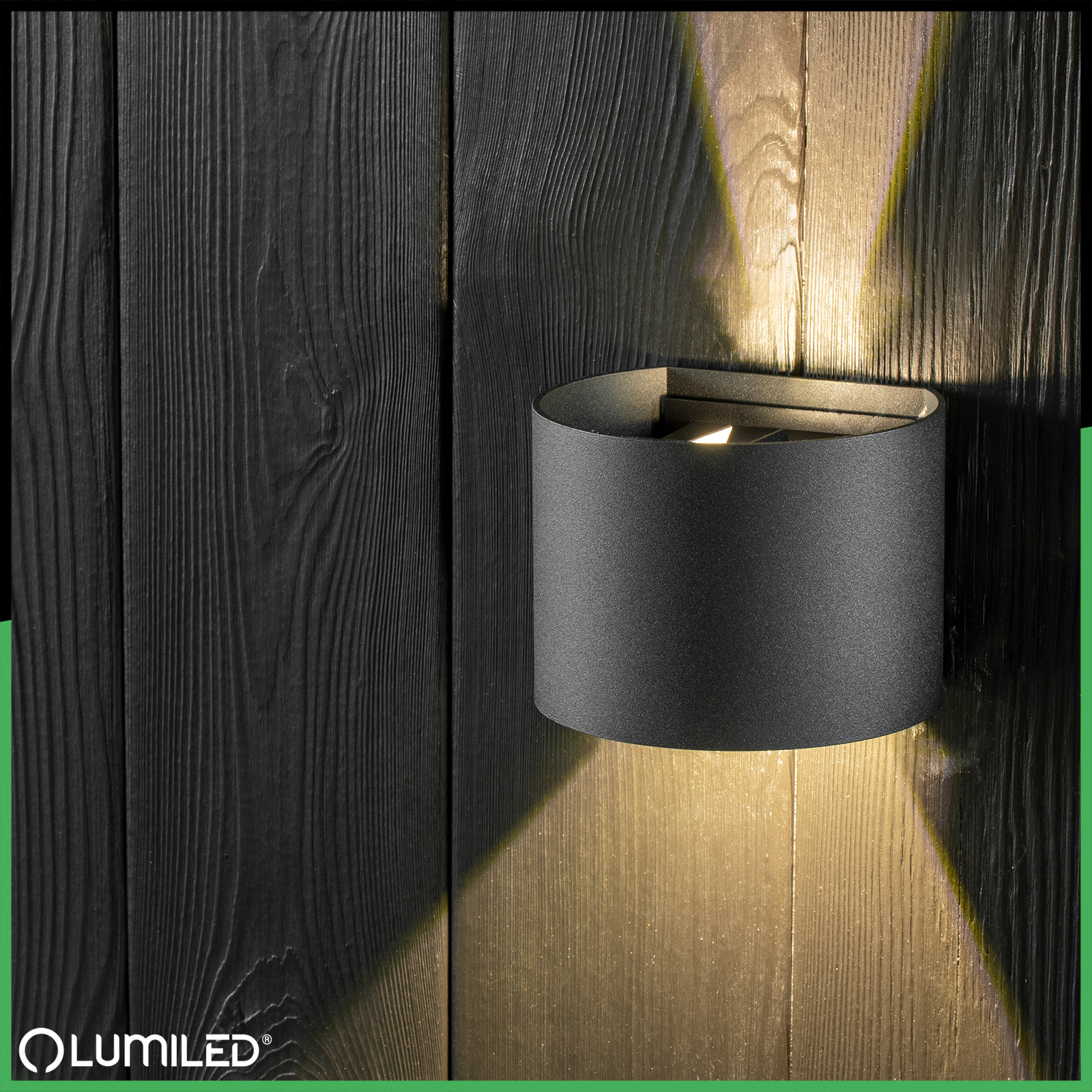 Kinkiet Ogrodowy Elewacyjny LED 2x3W 4000K Regulowany góra dół Czarny PINUS LUMILED - druga cecha produktu