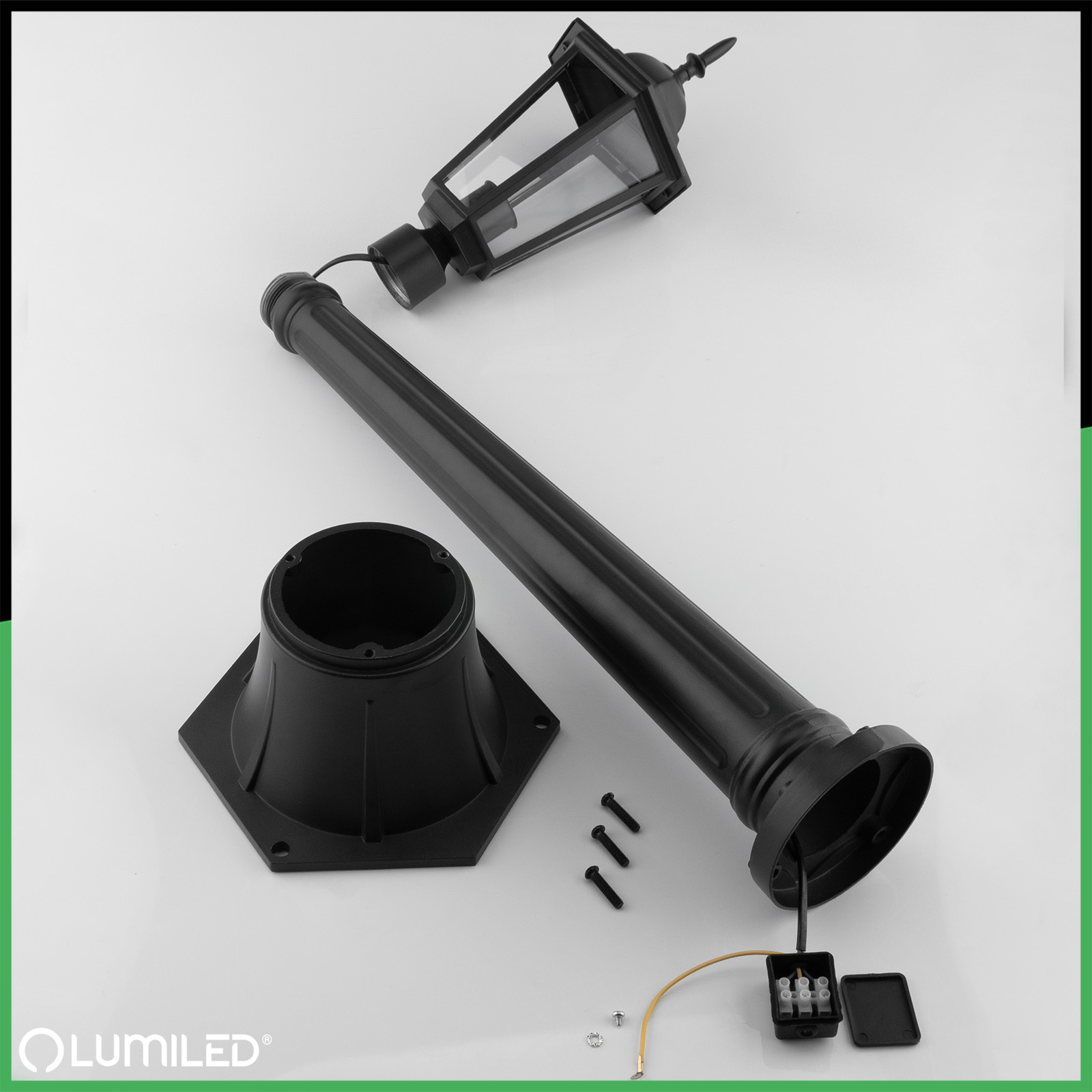 Lampa Ogrodowa Zewnętrzna E27 SŁUPEK LATARNIA 110cm Czarna BELLIS LUMILED - skład produktu
