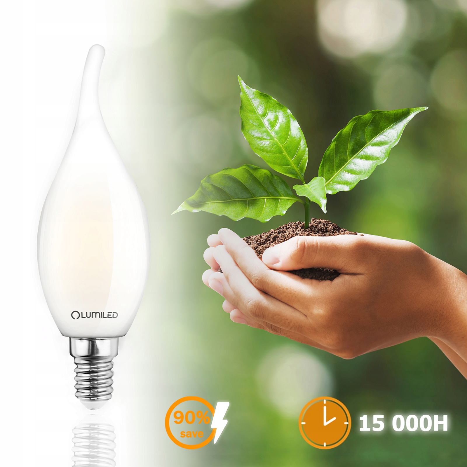 Żarówka LED E14 Świeczka BA35 7W = 60W 806lm 4000K Neutralna 360° LUMILED - druga cecha produktu