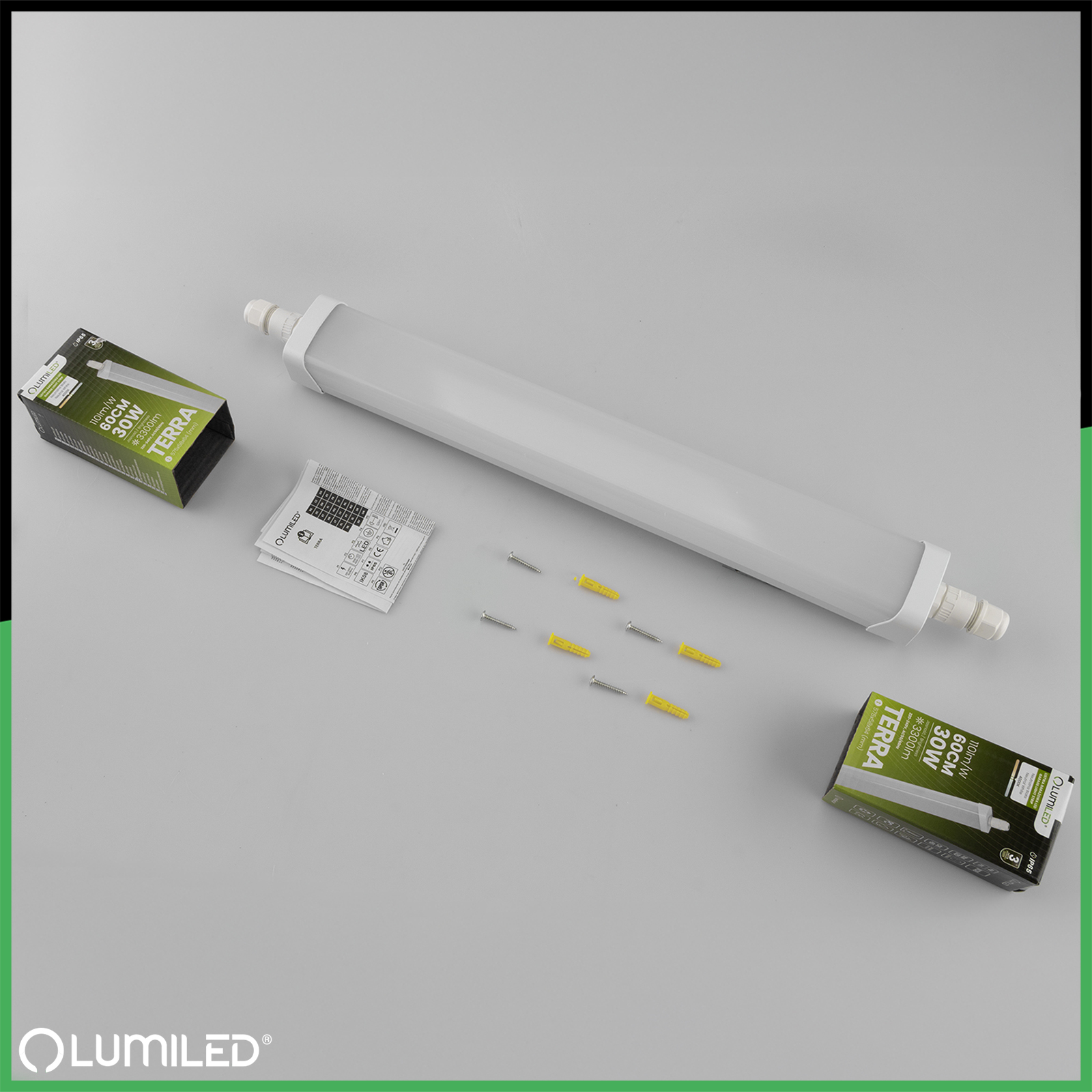 Oprawa Hermetyczna LED Warsztatowa Lampa 60cm do Garażu 30W 4000K Wodoszczelna TERRA LUMILED - skład produktu
