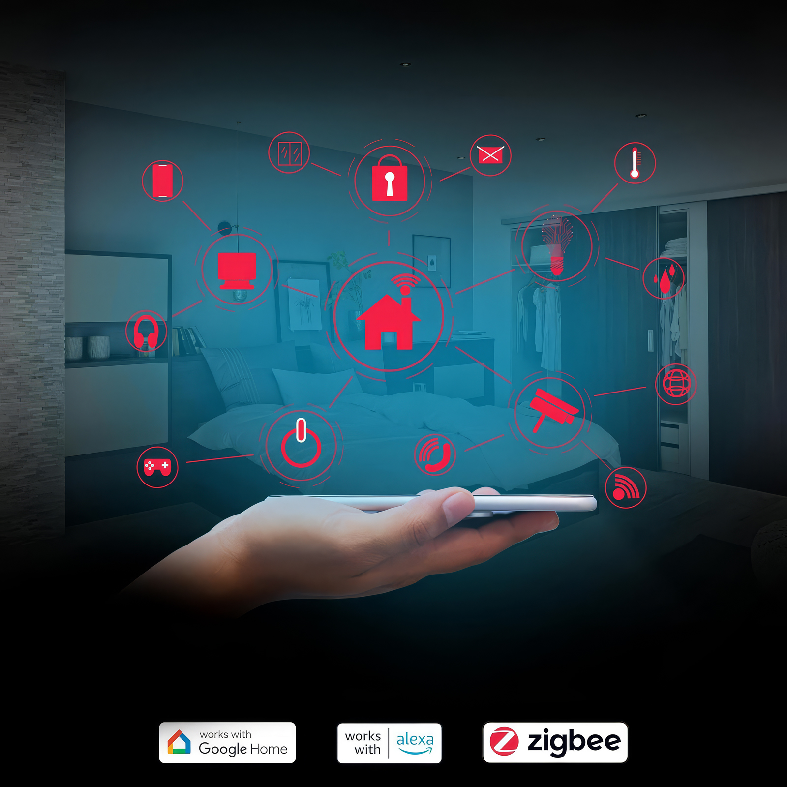 Inteligentna Wtyczka Gniazdko Zewnętrzne z Osłoną IP44 Osram SMART WiFi ZigBee - druga cecha produktu