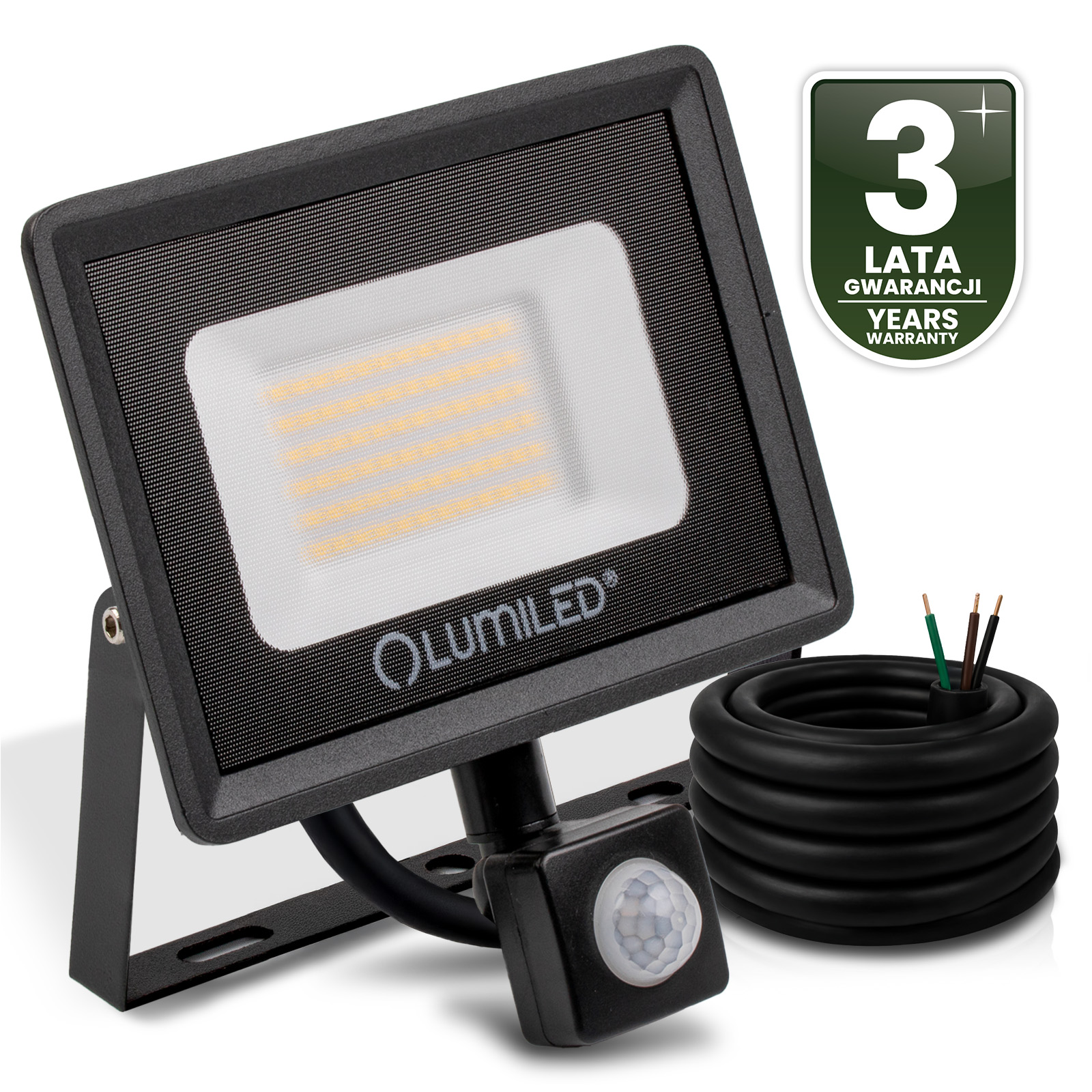 Naświetlacz LED ZONER 50W 5000LM 4000K IP44 Czarny Czujnik Ruchu LUMILED - czwarta cecha produktu