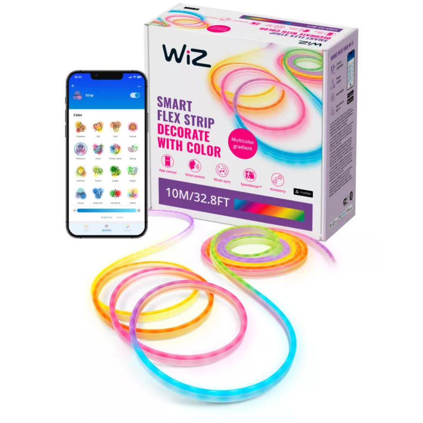 Taśma LED NEON 45W RGBIC 10m Inteligentna SMART WiFi Bluetooth Aplikacja WiZ - główne zdjęcie produktu