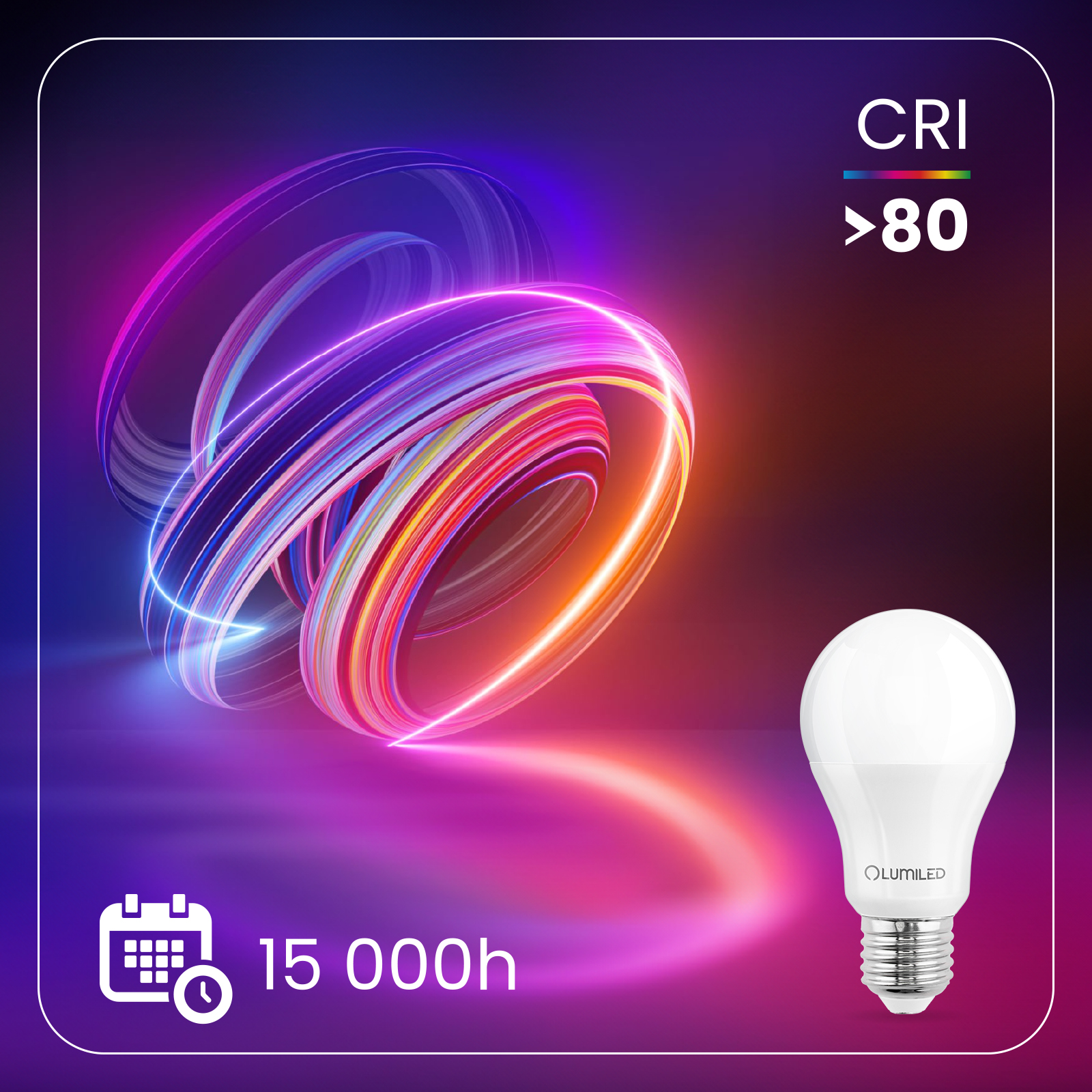 Żarówka LED E27 A65 15W = 120W 1952lm 4000K Neutralna 260° LUMILED - druga cecha produktu
