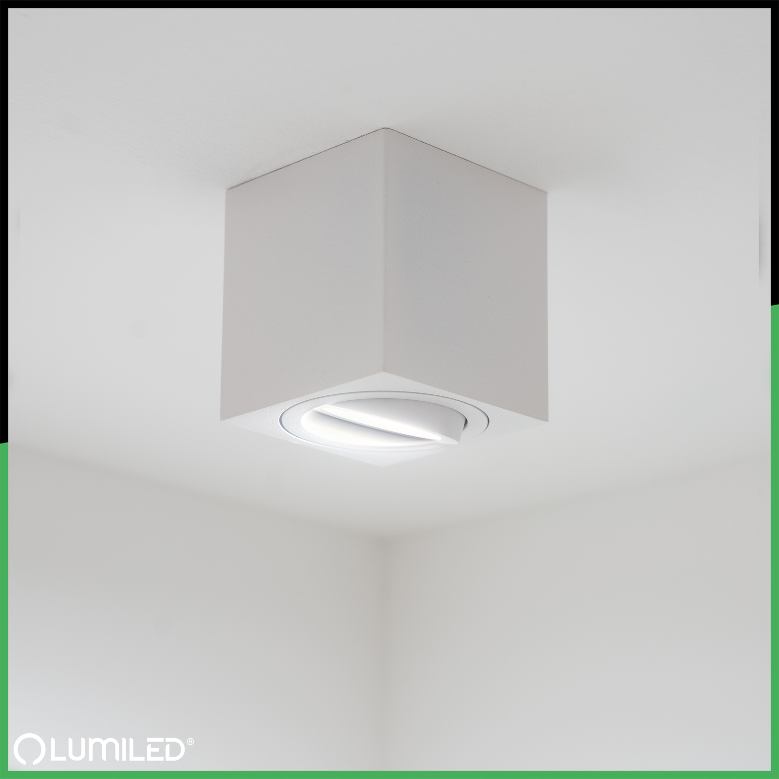 Oprawa Natynkowa HALOGENOWA Spot Tuba Ruchoma GU10 Kwadratowa Biała 84mm AMAT-M LUMILED - obszar zastosowań