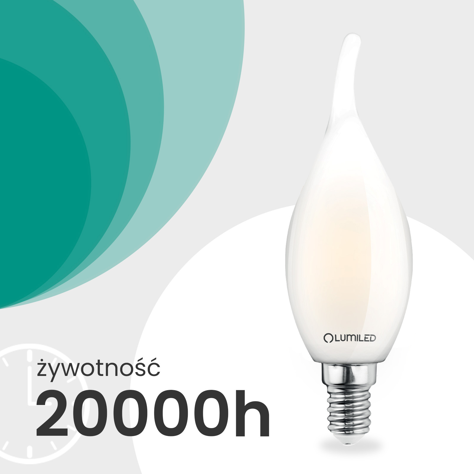 Żarówka LED E14 Świeczka BA35 2,2W 470lm = 40W 2700K Ciepła 360° Filament KLASA A LUMILED - trzecia cecha produktu