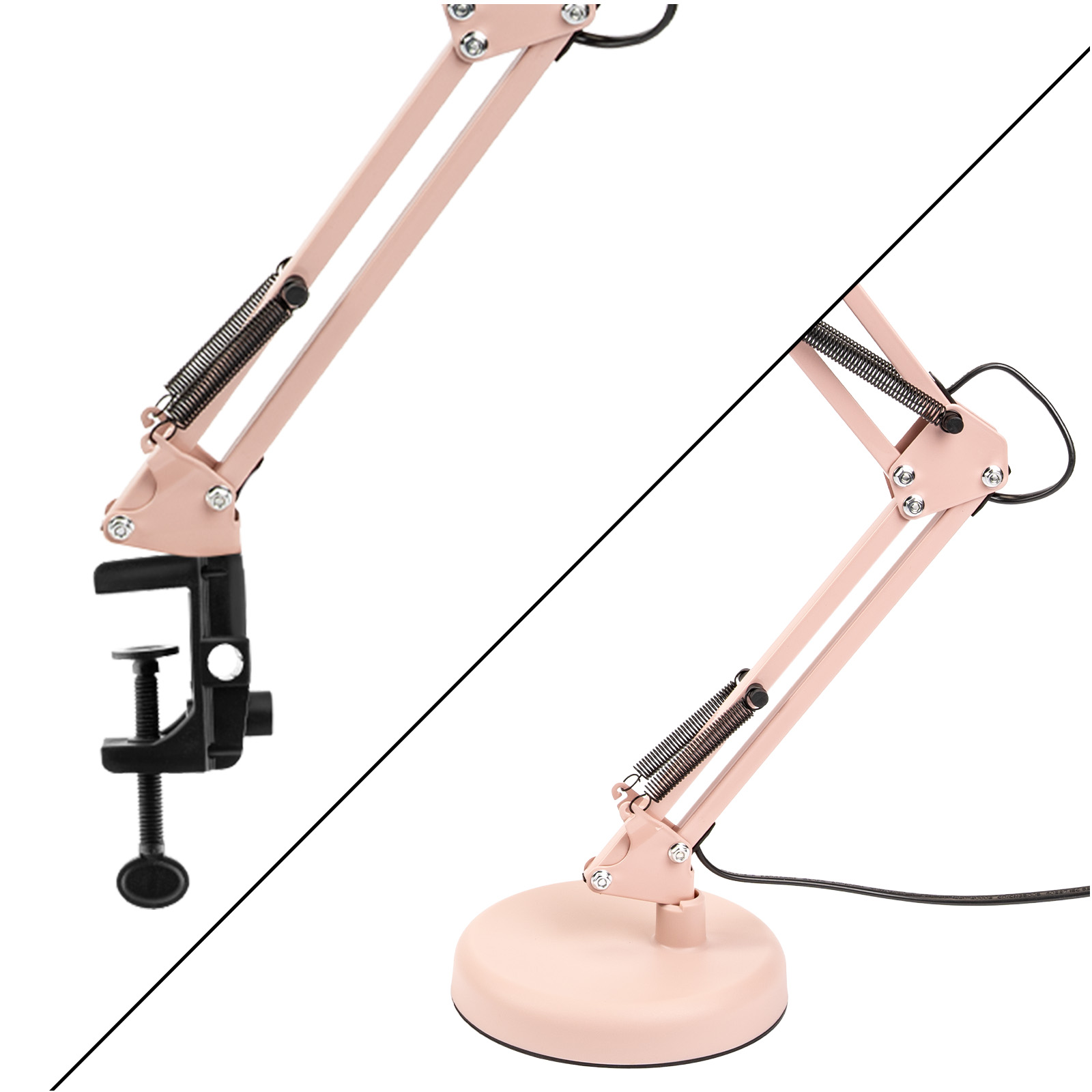 Lampka Biurkowa Kreślarska Stołowa E27 TOBI Pastelowy Różowy Lumiled + uchwyt na blat - trzecia cecha produktu