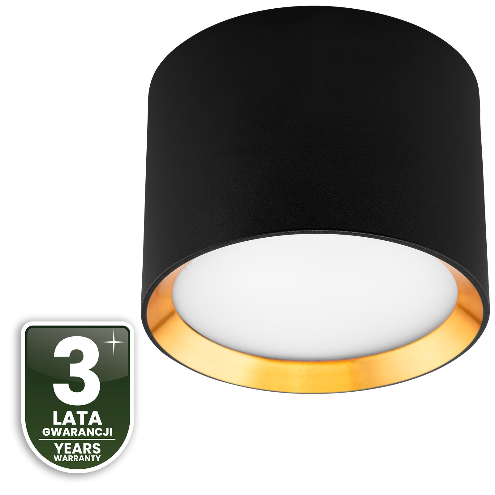 Oprawa HALOGENOWA Natynkowa SUNLA Tuba Gx53 LED Spot Kinkiet Sufitowa Walec Czarno - Złoty LUMILED - czwarta cecha produktu