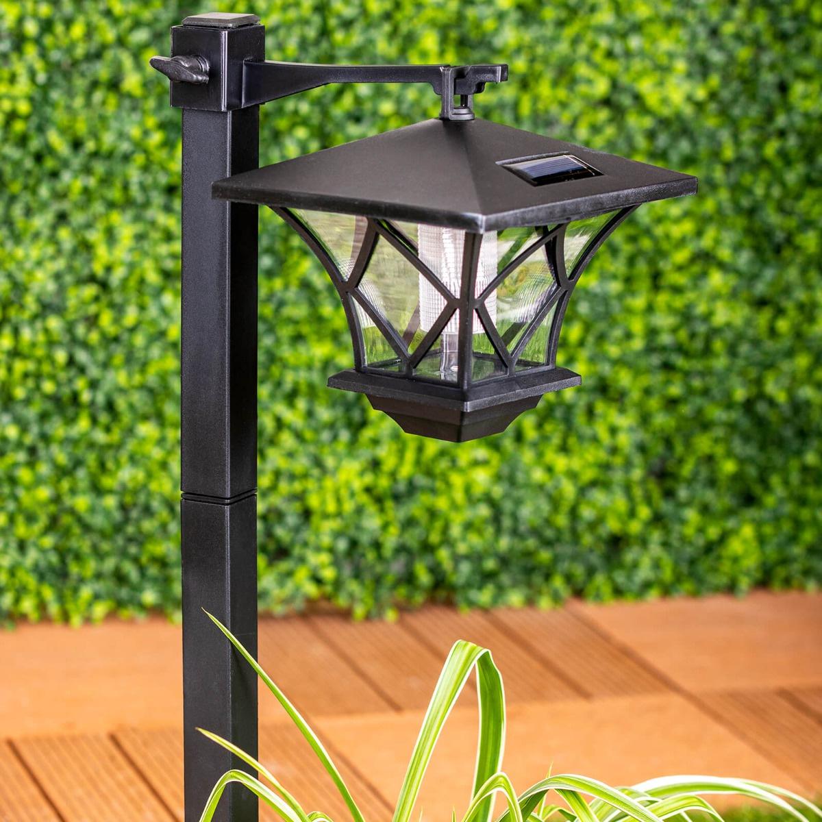 Lampa Solarna Ogrodowa LED RIBES Latarnia Zewnętrzna Słupek 150cm LUMILED - aranżacja