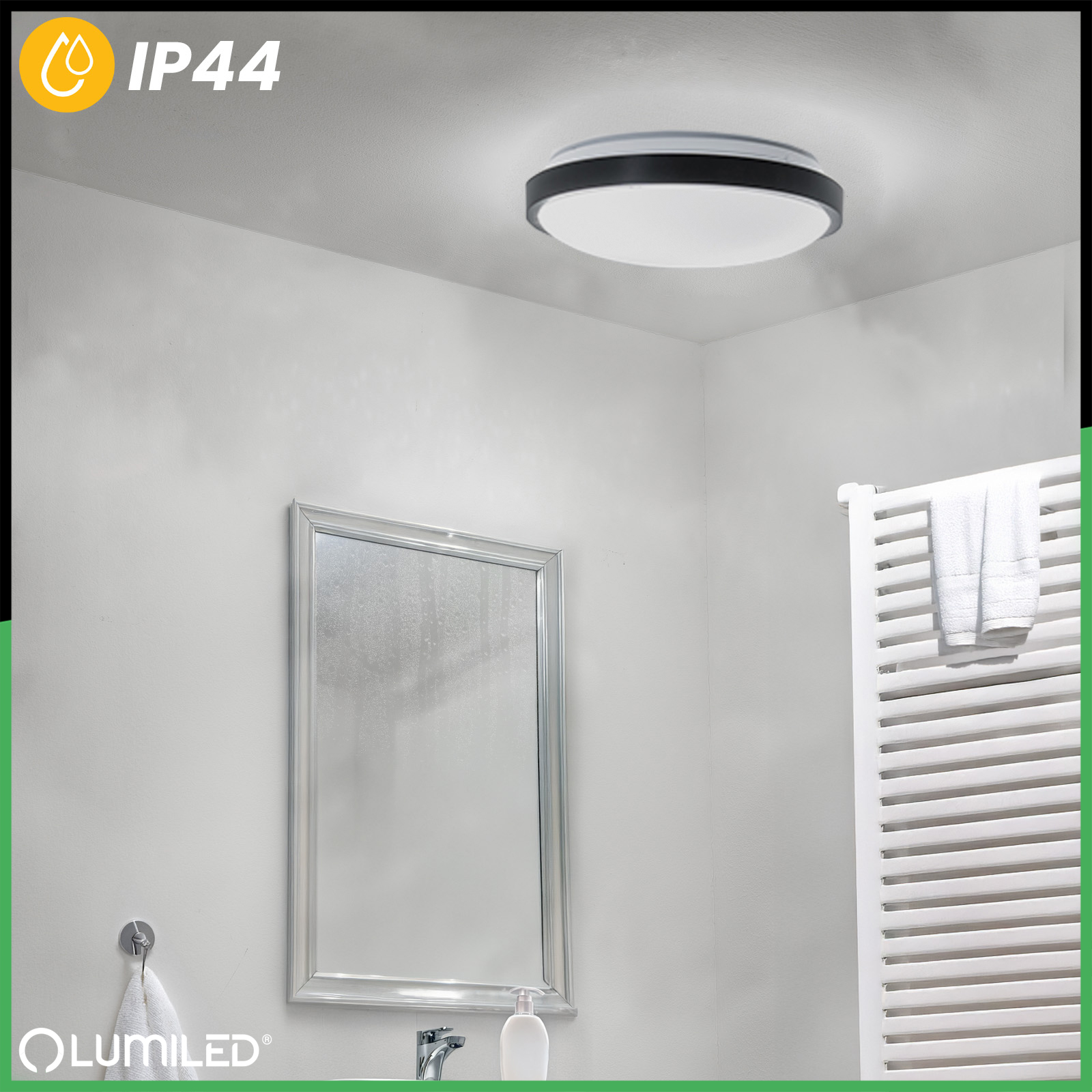 Plafon LED Lampa Sufitowa Natynkowa 2x E27 DUALIO Okrągły IP44 30cm LUMILED - druga cecha produktu