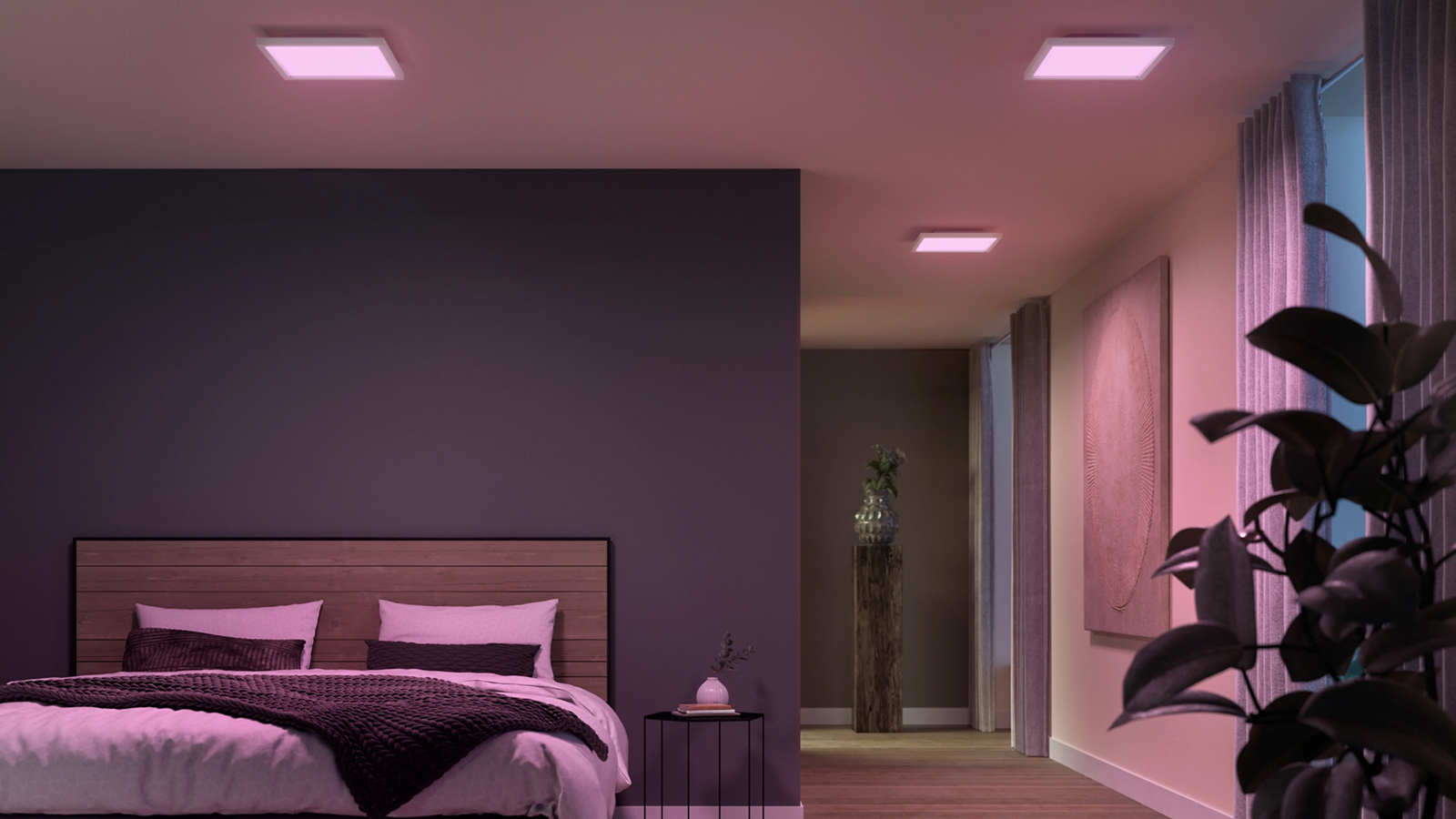 Panel LED Lampa Sufitowa Natynkowa 30x30 cm 25W 1760lm IP20 White and Color Ambiance RGB + TW Biała Inteligentna SMART Zigbee Bluetooth Surimu Philips HUE - druga cecha produktu