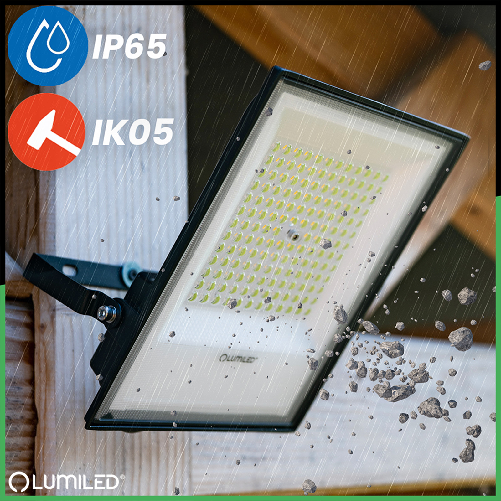 Naświetlacz LED Zewnętrzny BRIGHT 100W 11000lm 4000K Wodoodporny IP65 LUMILED - trzecia cecha produktu