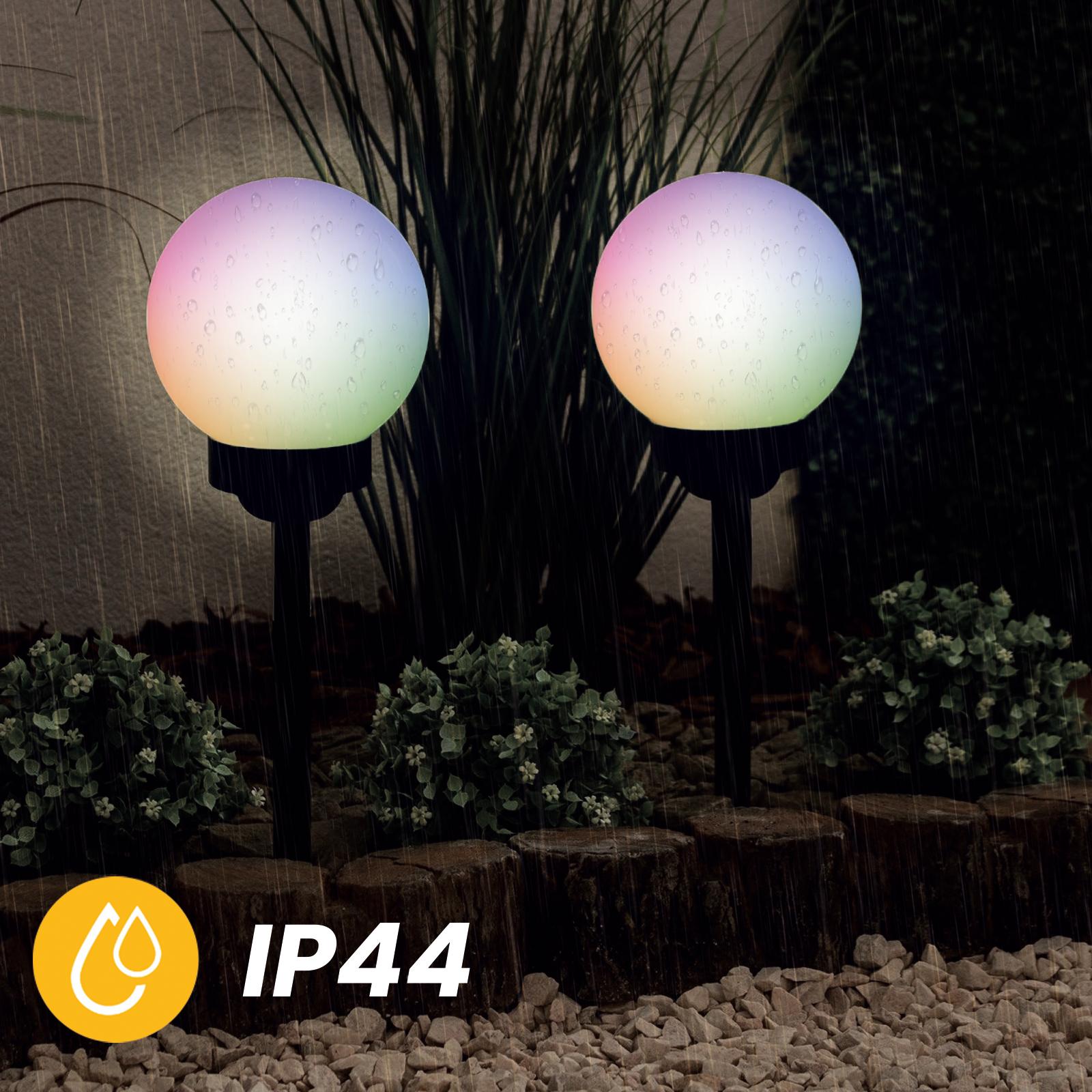 Lampa Solarna Ogrodowa LED ATRIS Wbijana Naziemna Biała Kula 15cm RGB LUMILED - trzecia cecha produktu