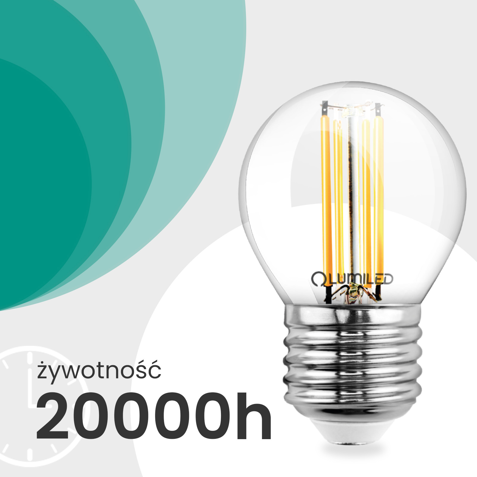 6x Żarówka LED E27 Kulka P45 2,2W 470lm = 40W 2700K Ciepła 360° Filament KLASA A LUMILED - trzecia cecha produktu