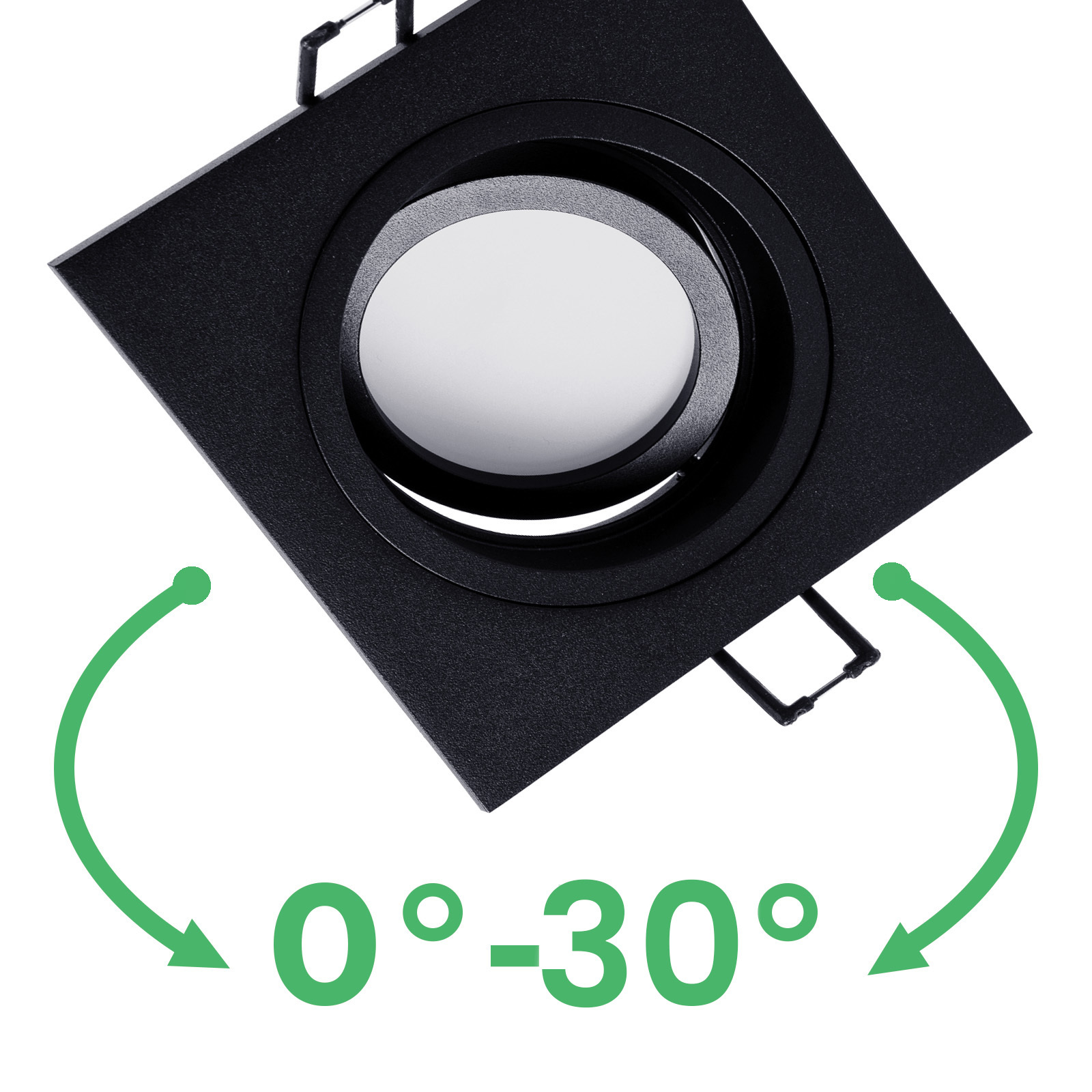 Oprawa HALOGENOWA Podtynkowa Ruchoma GU10 MR16 Kwadrat Czarna CASSIO LUMILED - pierwsza cecha produktu