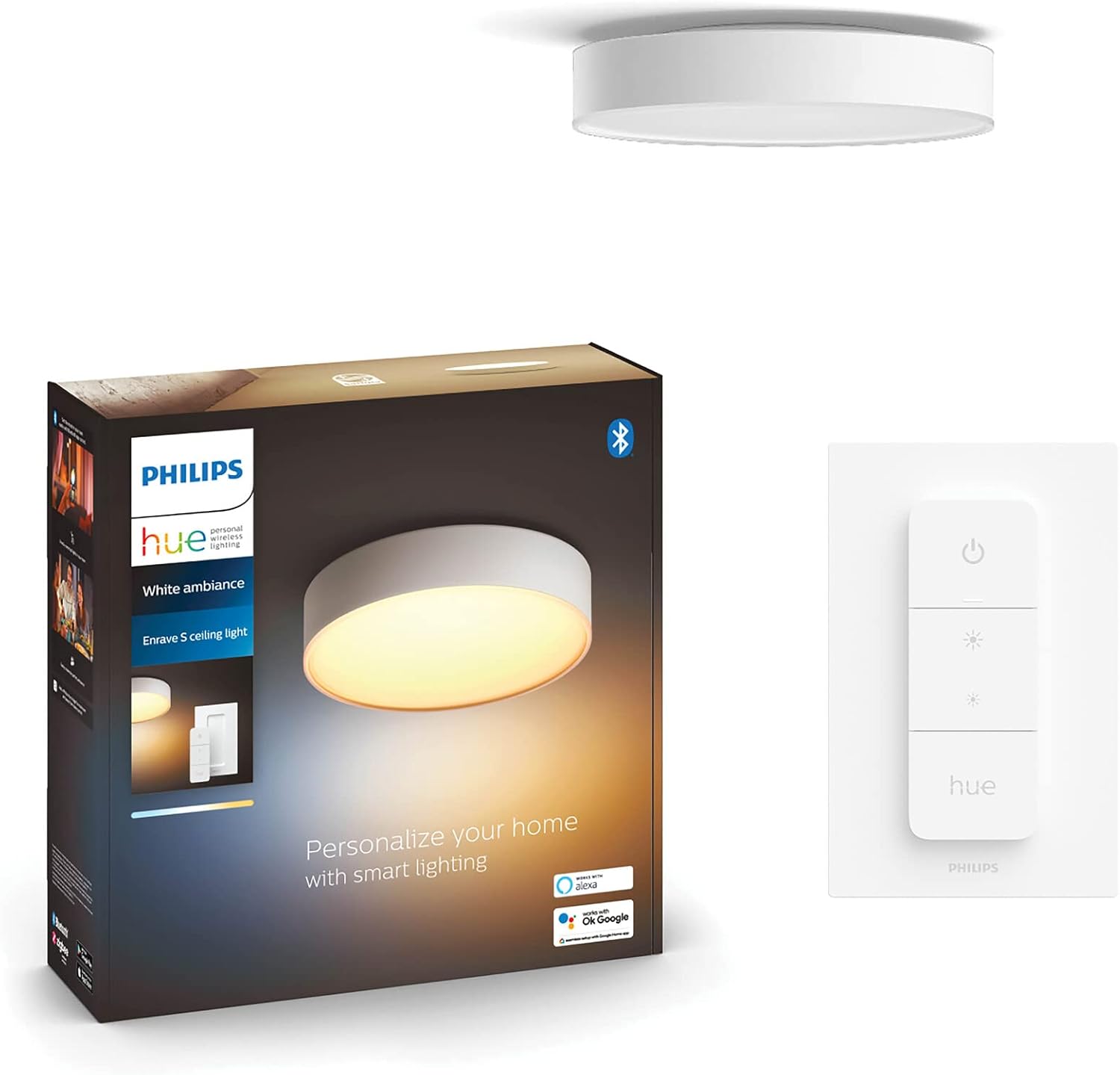 Plafon LED Lampa Sufitowa Natynkowa 9.6W 1220lm IP20 White Ambiance TW Biała 26cm Inteligentna SMART Zigbee Bluetooth Enrave Philips HUE - główne zdjęcie produktu