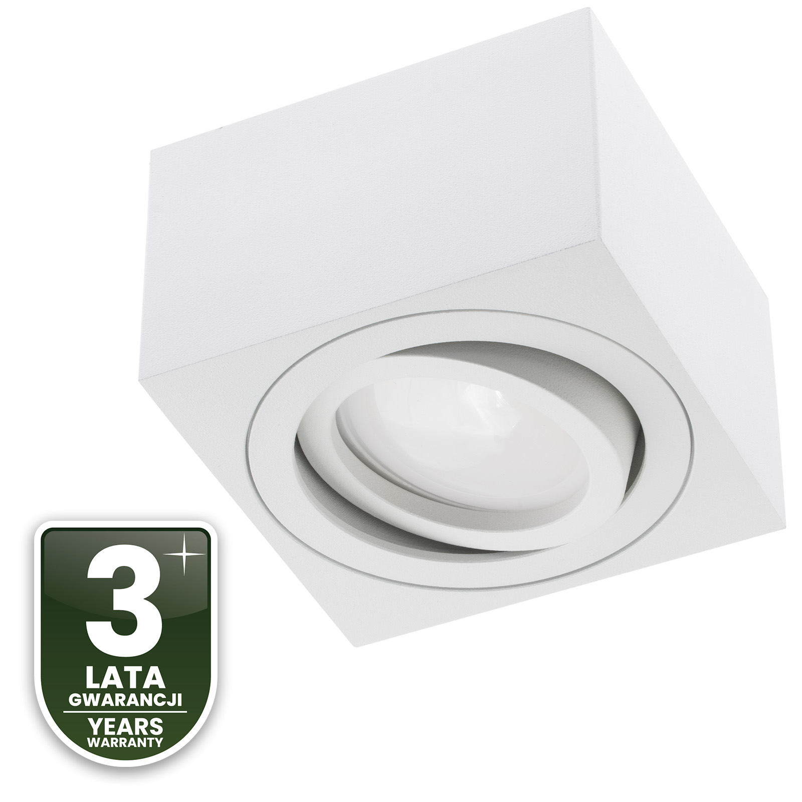 Oprawa Natynkowa HALOGENOWA Tuba Spot Ruchoma Kwadratowa Biała 50mm + Wkład LED 7W 3000K  AMAT-S LUMILED - czwarta cecha produktu