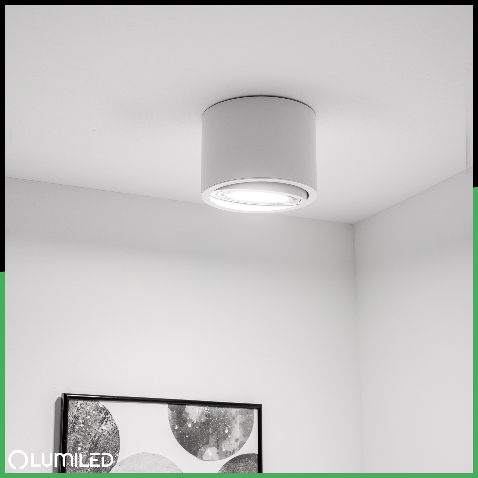 Oprawa Natynkowa HALOGENOWA SPOT TUBA Ruchoma GU10 AR111 Okrągła Biała 100mm TELES LUMILED - druga cecha produktu