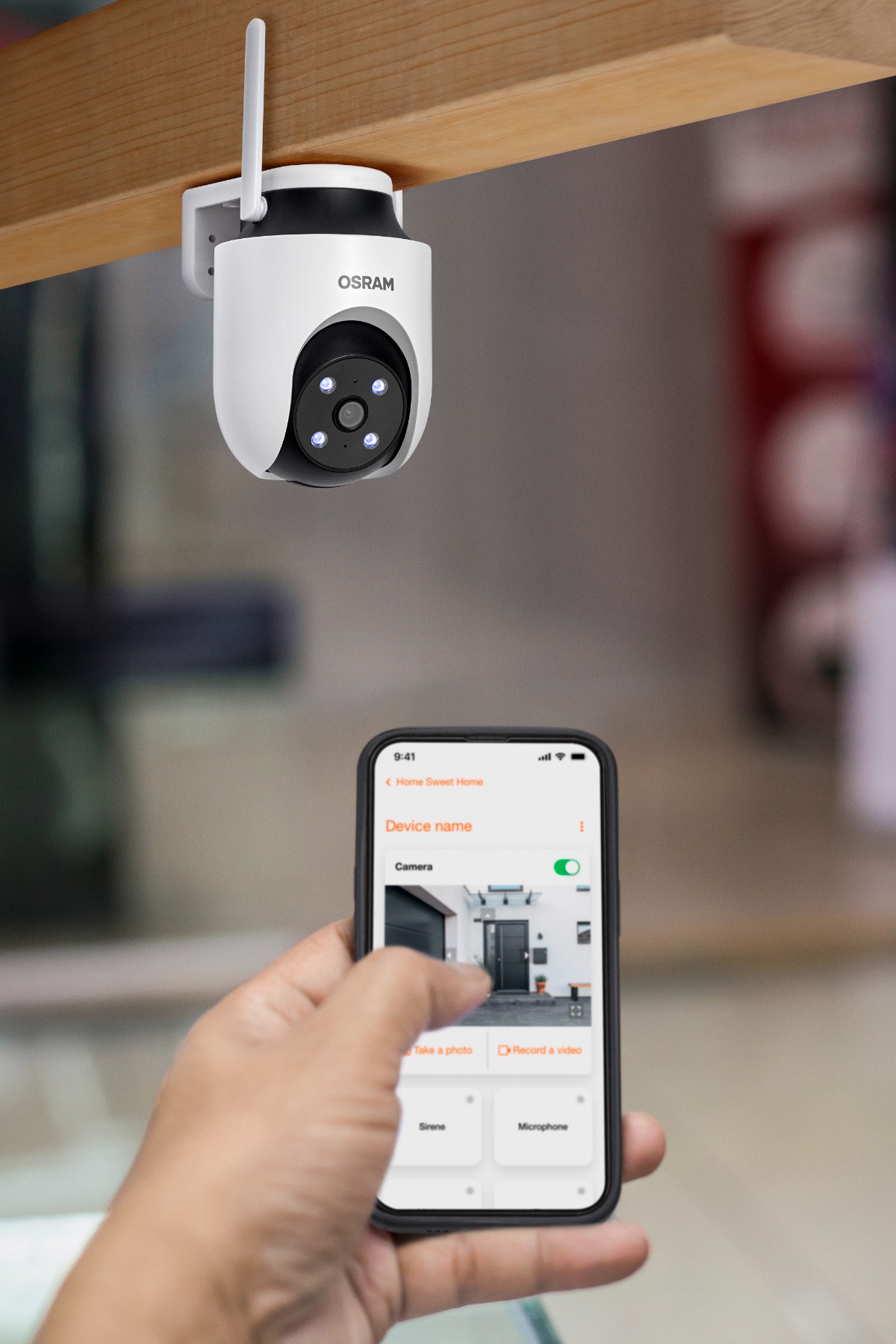 Kamera Zewnętrzna Obrotowa 360° IP67 2K QHD Smart Wifi Alarm Czujnik Ruchu Biała Osram - czwarta cecha produktu