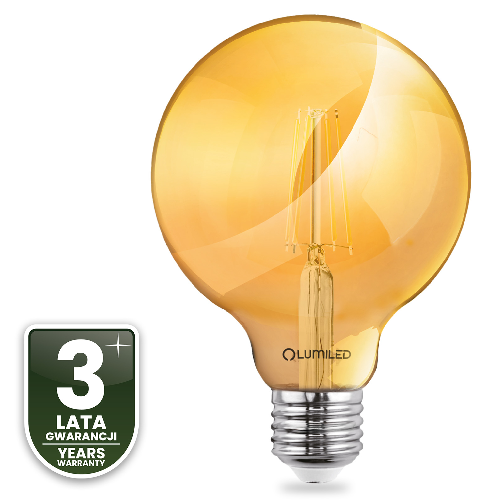 Żarówka LED E27 Kula G95 6W = 50W 660lm 2000K Ciepła 360° BURSZTYNOWA FILAMENT LUMILED - czwarta cecha produktu