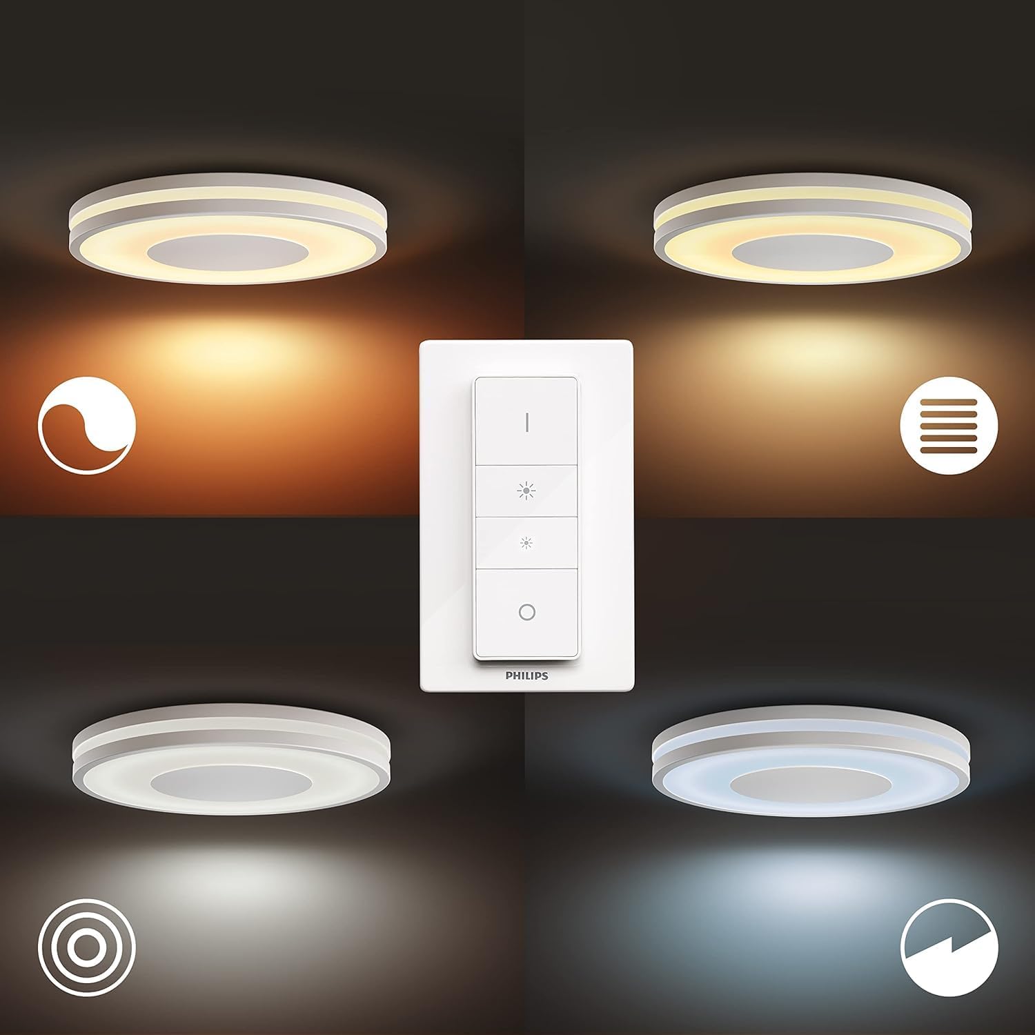 Plafon LED Lampa Sufitowa Natynkowa 22.5W 2500lm IP20 White Ambiance TW Biała 34.8cm Inteligentna SMART Zigbee Bluetooth Being Philips HUE - druga cecha produktu