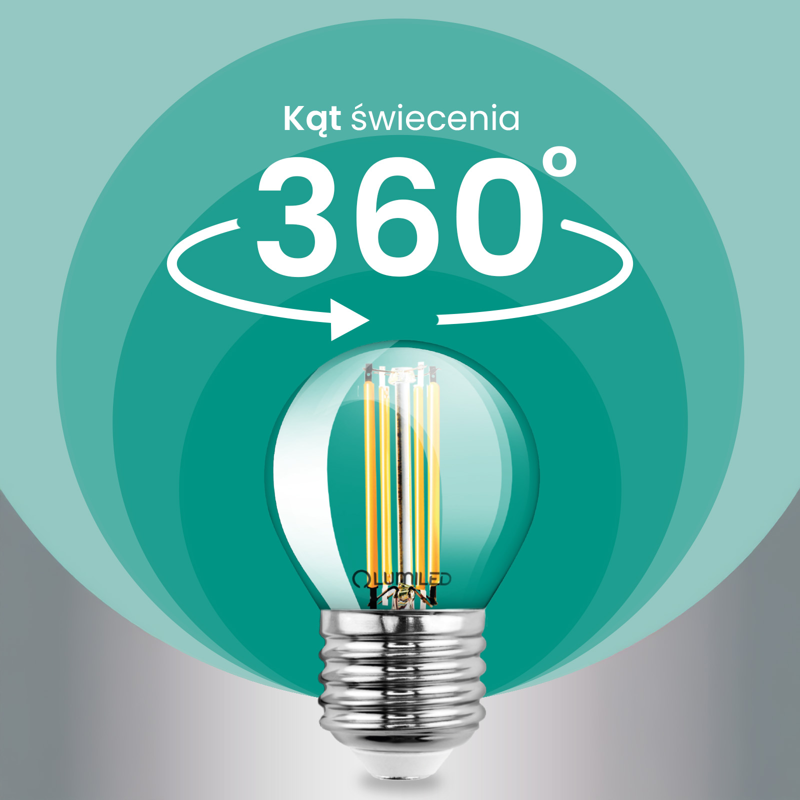 Żarówka LED E27 Kulka P45 2,2W 470lm = 40W 2700K Ciepła 360° Filament KLASA A LUMILED - druga cecha produktu