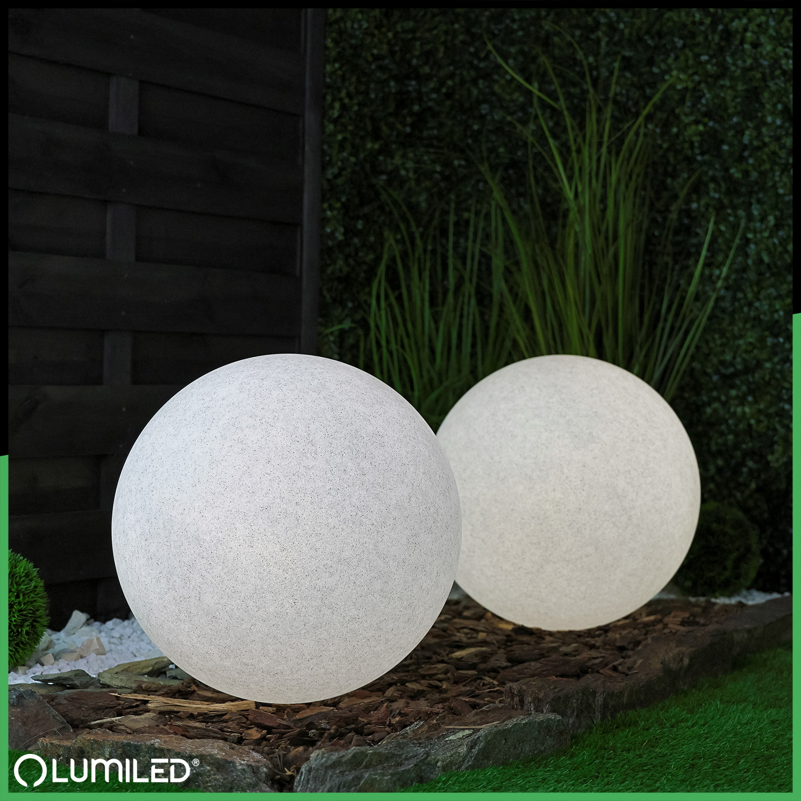 Lampa Oprawa Ogrodowa Zewnętrzna KAMIENNA KULA LED LUMIKULA 40cm E27 IP65 LUMILED - trzecia cecha produktu