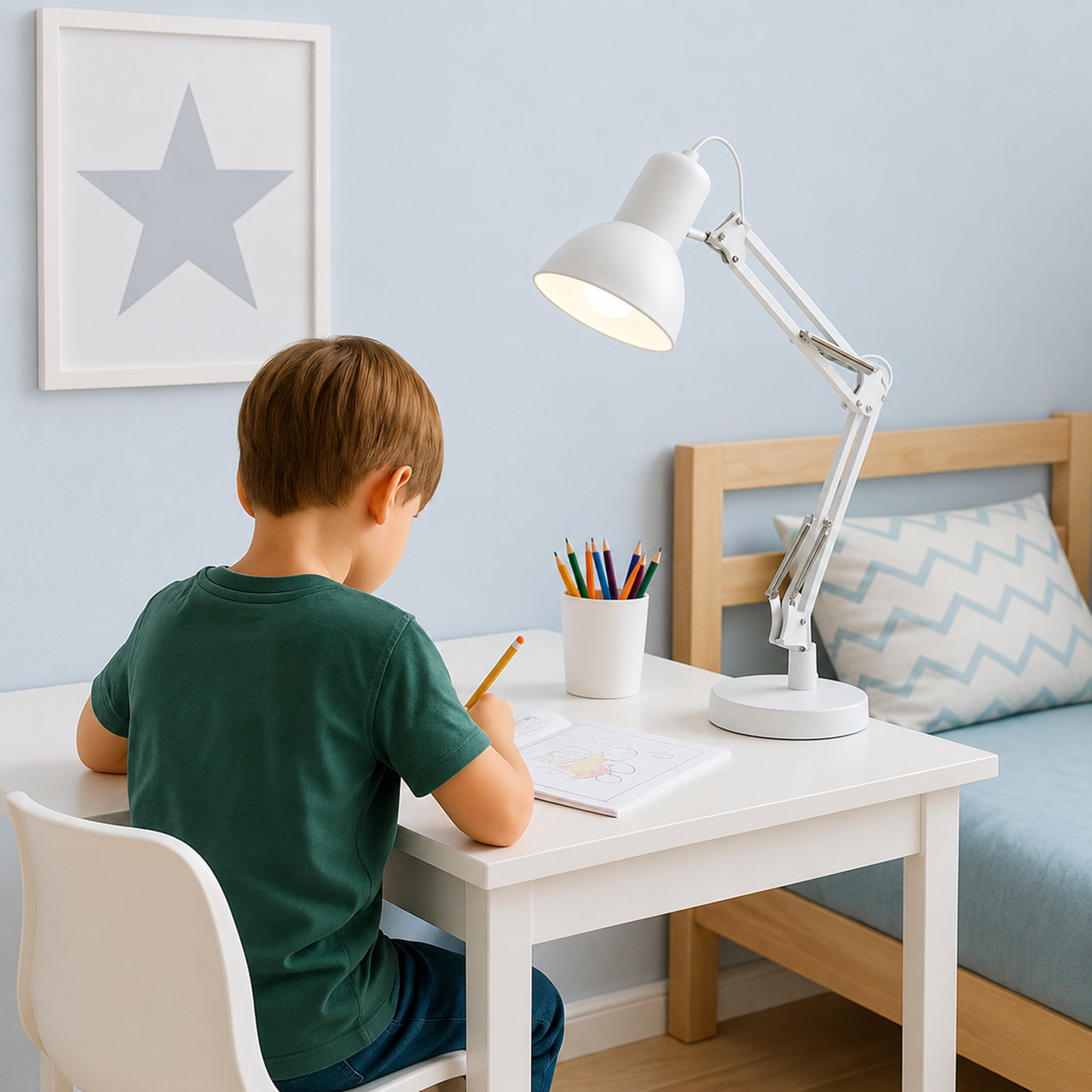 Lampka Biurkowa Kreślarska Stołowa E27 TOBI Biała Lumiled + uchwyt na blat - obszar zastosowań
