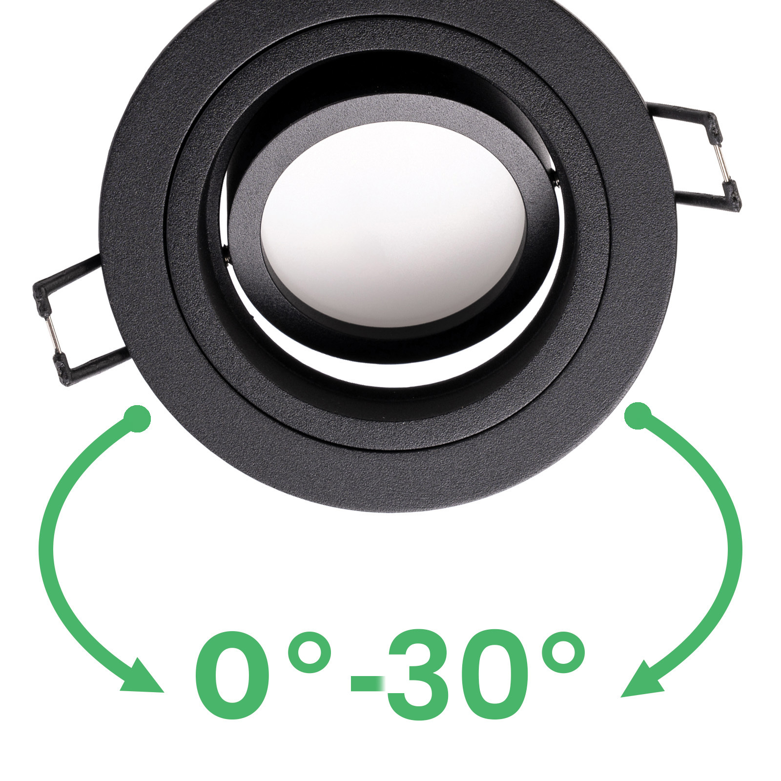 Oprawa HALOGENOWA Podtynkowa Ruchoma GU10 MR16 Okrągła Czarna CASSIO LUMILED - pierwsza cecha produktu