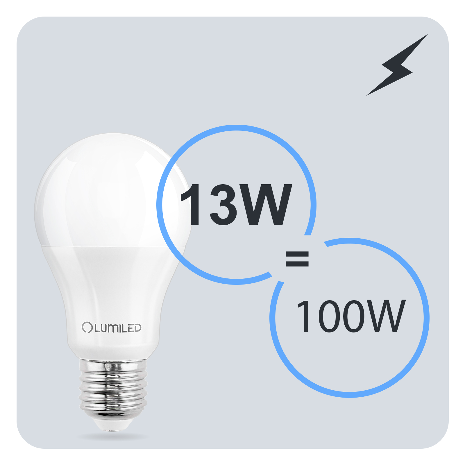 6x Żarówka LED E27 A60 13W = 100W 1521lm 3000K Ciepła 260° LUMILED - trzecia cecha produktu
