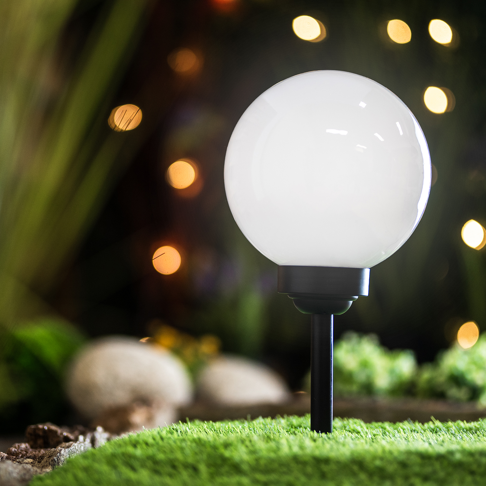 Lampa Solarna Ogrodowa LED 6500K IP44 25cm Wbijana Naziemna Biała Kulka ATRIS LUMILED - trzecia cecha produktu