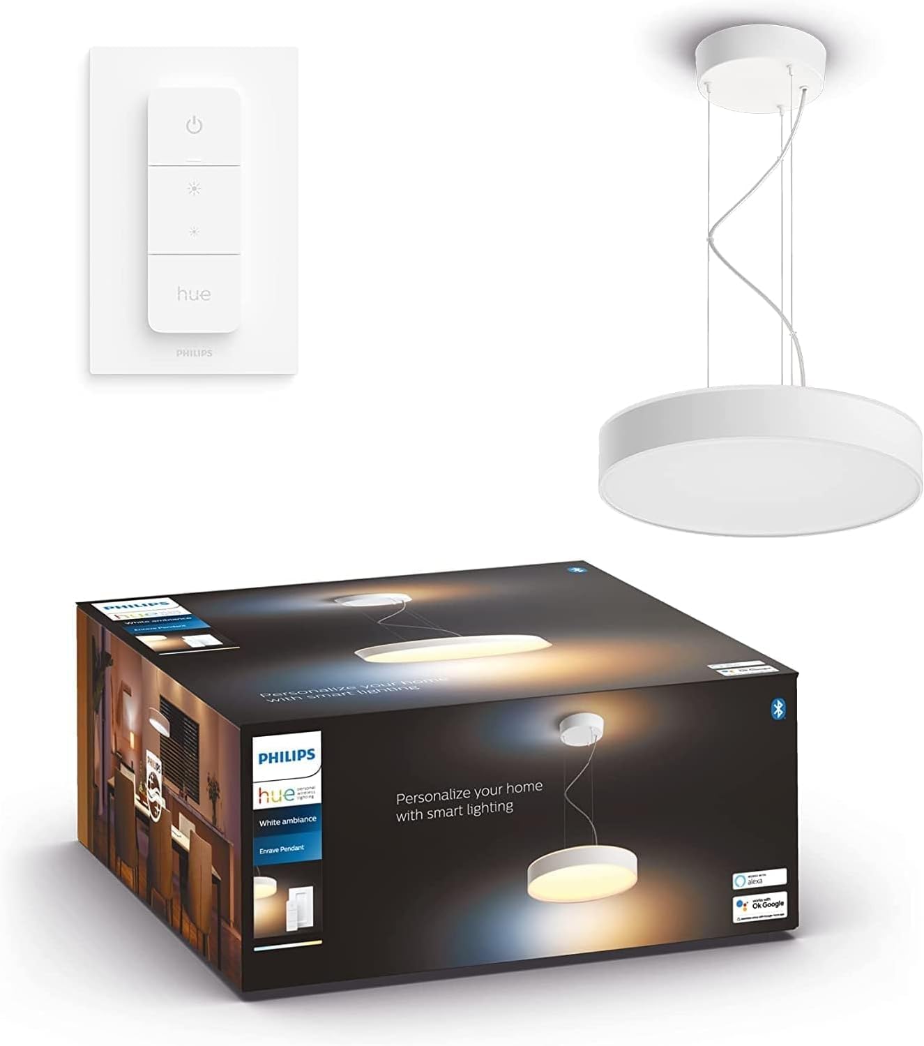 Lampa Wisząca Sufitowa LED 33.5W 4300lm IP20 White Ambiance TW Biała 42.5cm Inteligentna SMART Zigbee Bluetooth Enrave Philips HUE - główne zdjęcie produktu