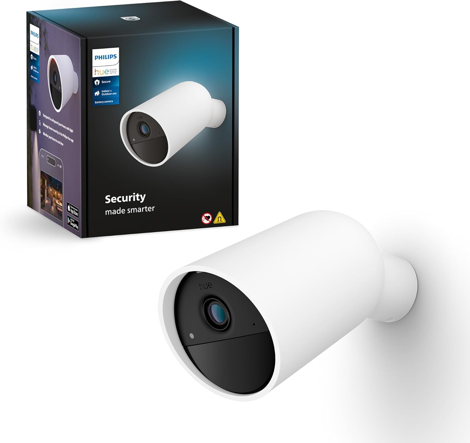 Kamera Zewnętrzna Bateryjna Akumulatorowa IP 1080p Full HD CMOS Biała Zigbee WiFi SMART Security Camera Secure Philips HUE - główne zdjęcie produktu