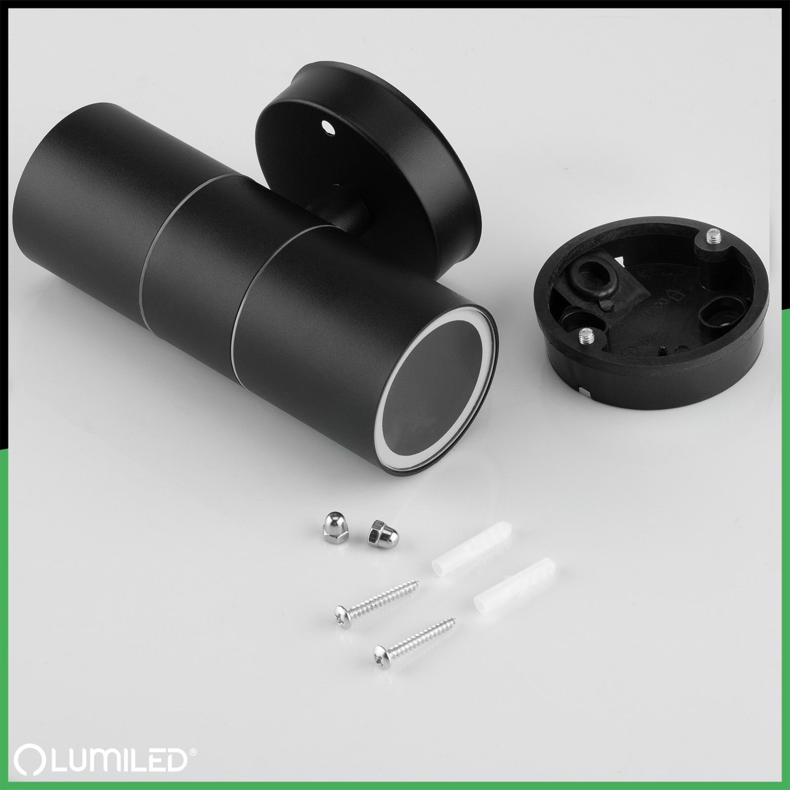 Kinkiet Ogrodowy Lampa Ścienna Elewacyjna góra dół LED GU10 IP44 ZINNIA Czarny LUMILED - skład produktu