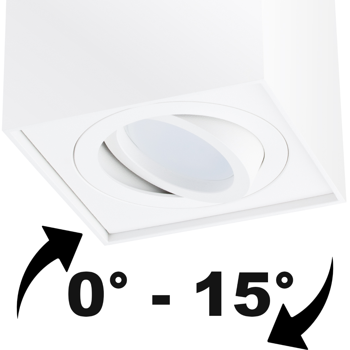 Oprawa Natynkowa HALOGENOWA Spot Tuba Ruchoma GU10 Kwadratowa Biała 115mm AMAT-L LUMILED - druga cecha produktu